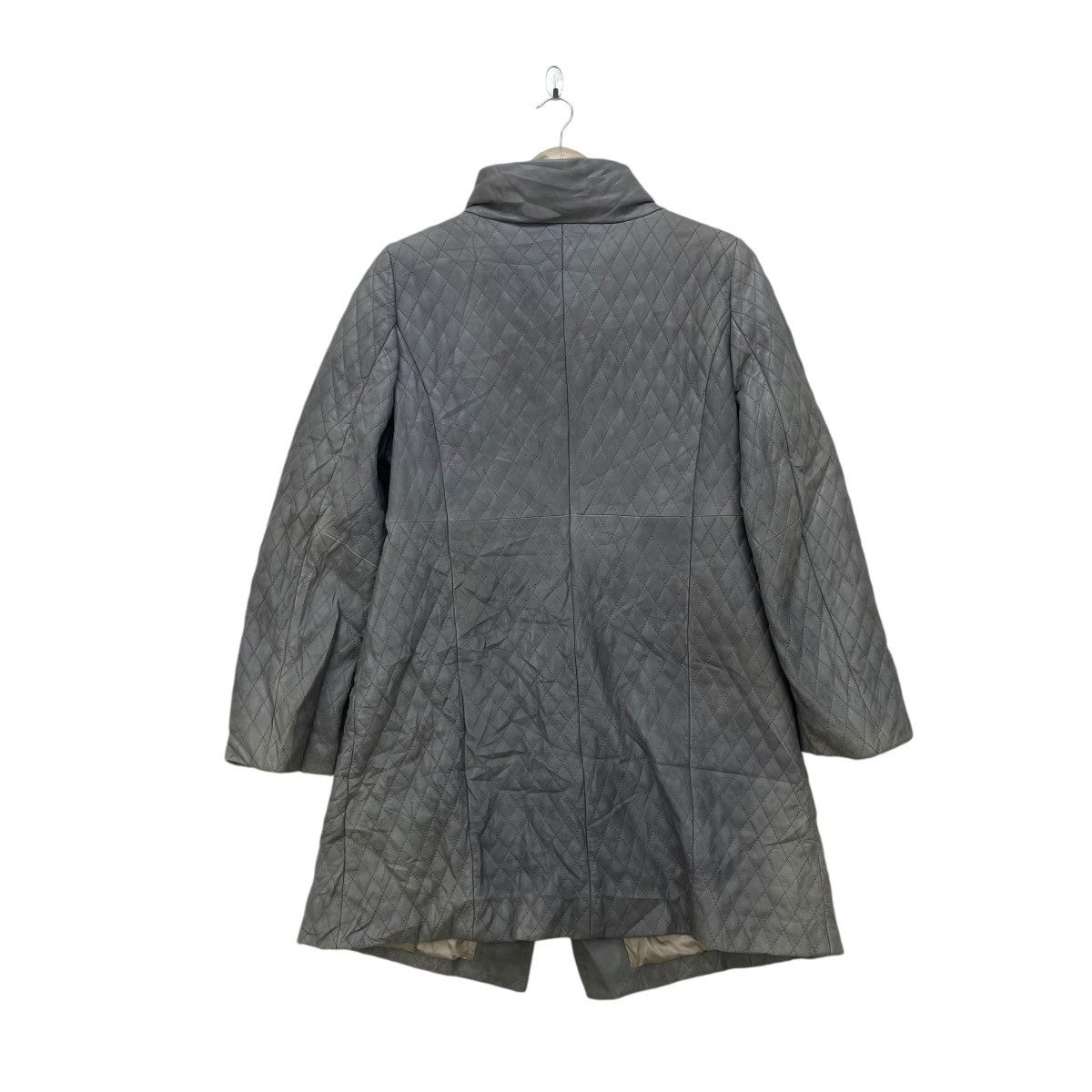 Genuine Leather × Leather × Vintage Leather Quilted Long Jacket Size M / US 6-8 / IT 42-44 - 3 Thumbnail