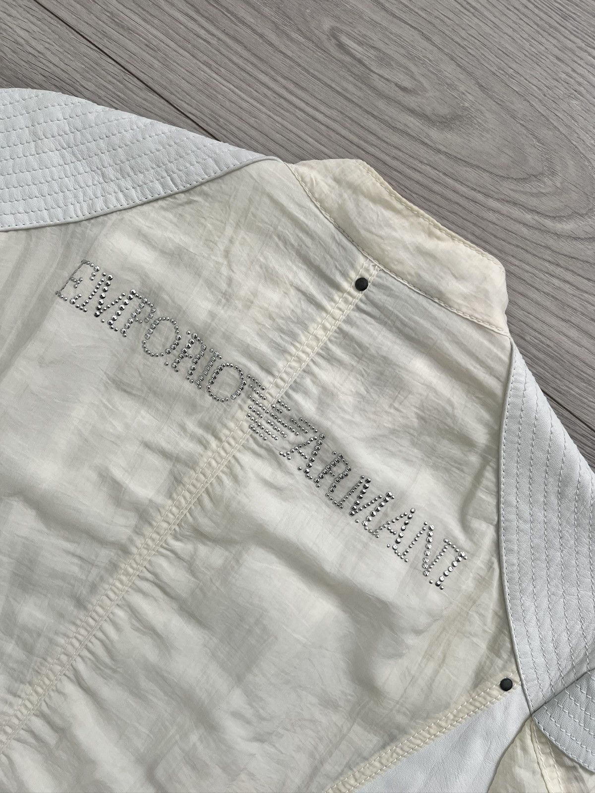 Emporio Armani Emporio Armani 2001 Leather Panelled Cafe Racer Moto Jacket Size US M / EU 48-50 / 2 - 14 Thumbnail
