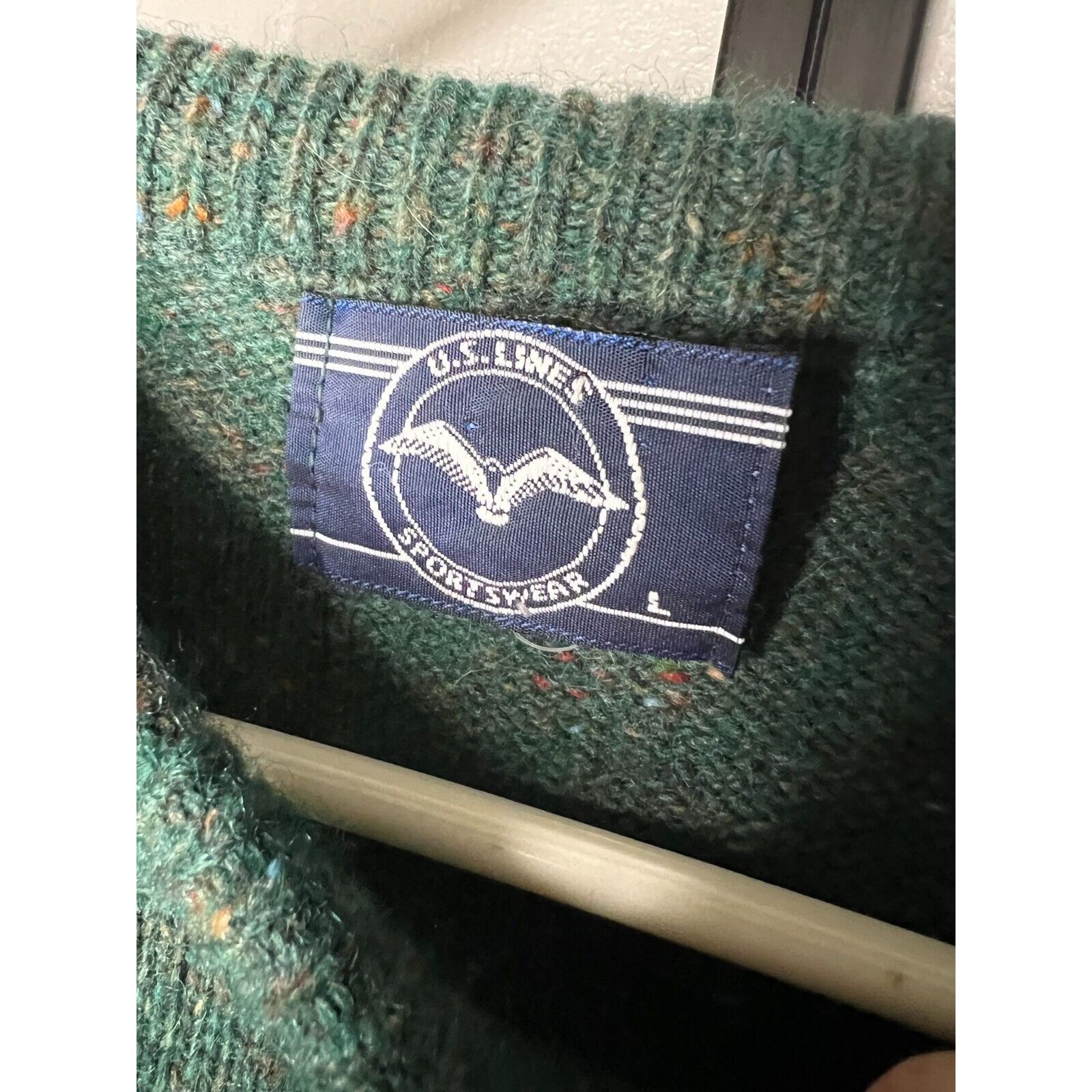 Vintage VTG U.S. Lines Sportswear Mens Wool Blend Button UP Sweater Size US L / EU 52-54 / 3 - 3 Thumbnail