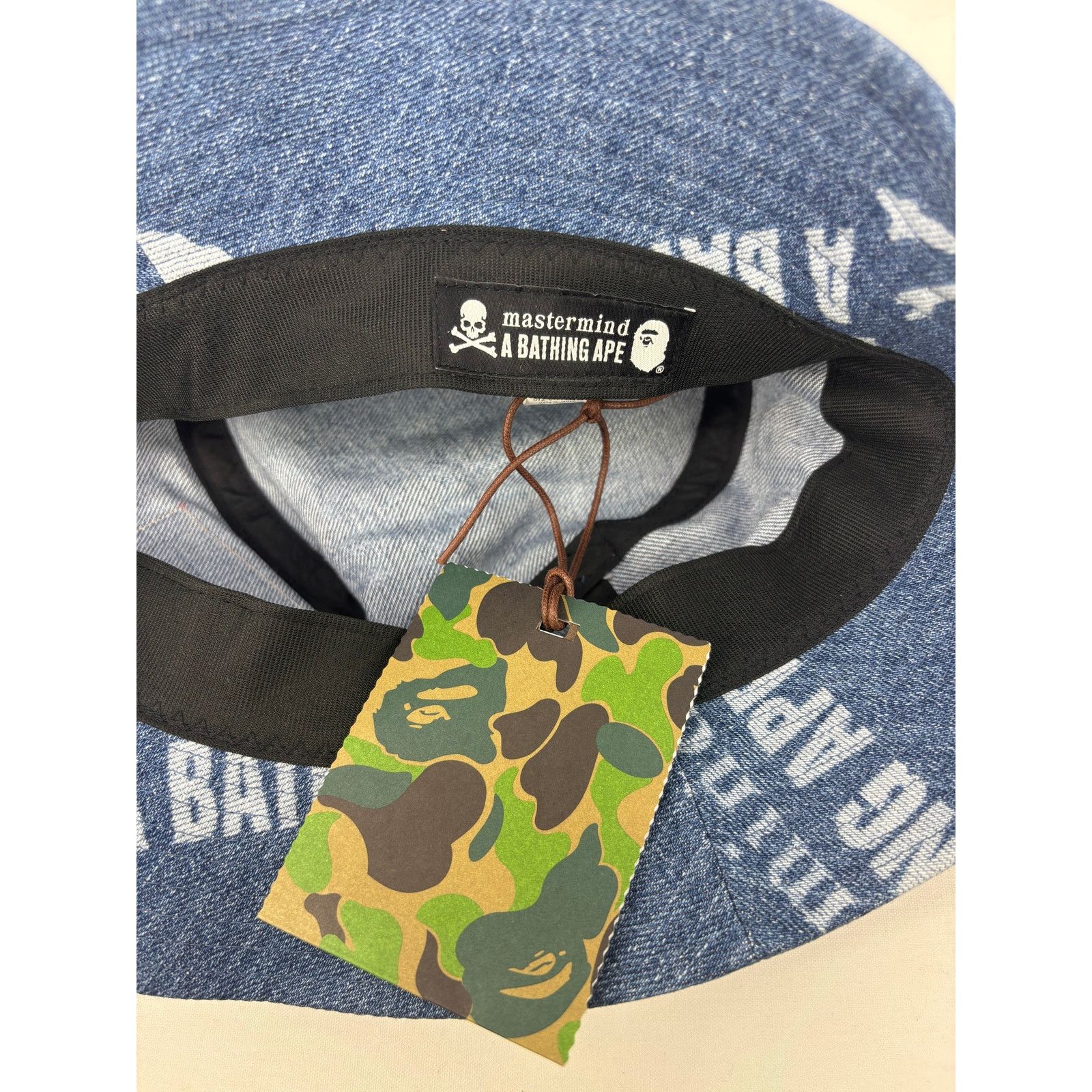 Bape Bape X Mastermind World Indigo Denim Bucket Hat Size Large Size ONE SIZE - 6 Thumbnail