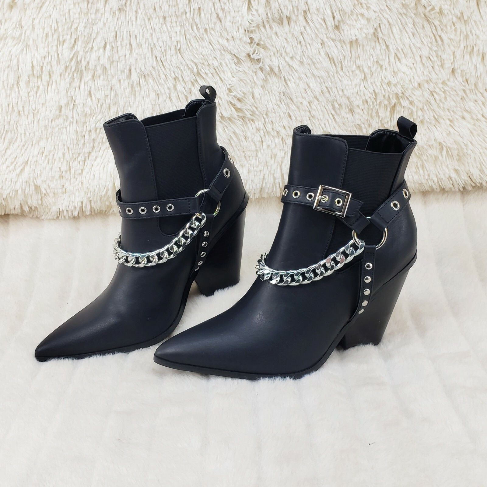 Other Dimitri Western Chain Strap Cowboy / Cowgirl Pull Ankle Boot Size US 11 / IT 41 - 1 Thumbnail