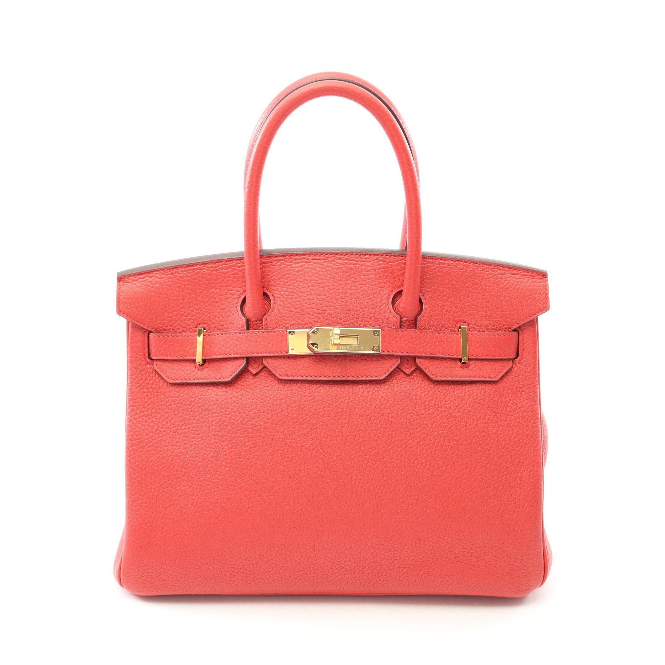 Hermes Hermes Birkin 30 Rouge Pivoine Handbag Togo Pink Red Gold Hardware D Stamp Size ONE SIZE - 1 Thumbnail