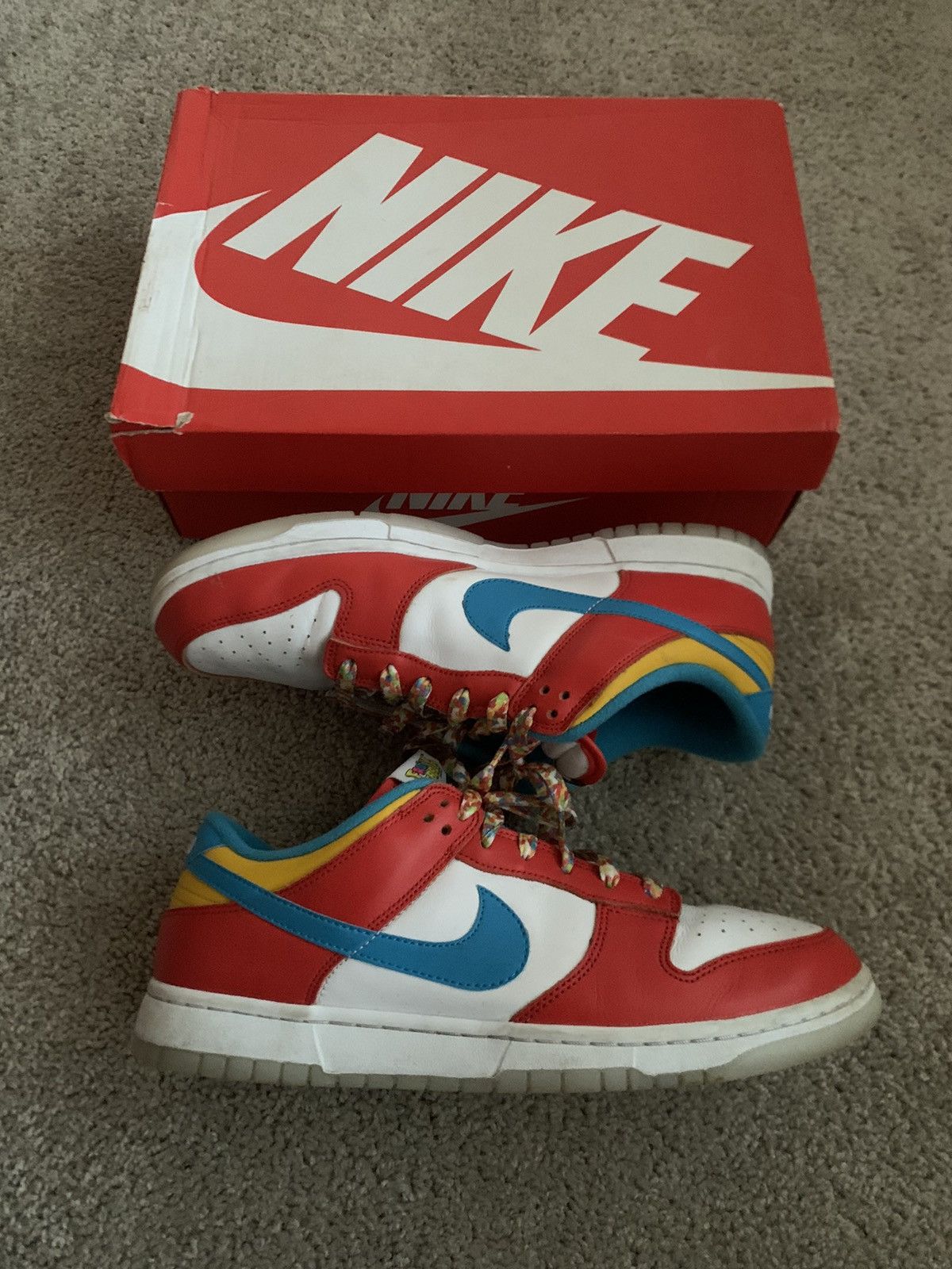 image of Lebron James Nike Dunk Low ‘Fruity Pebbles’ Size 11 Shoes, Men's