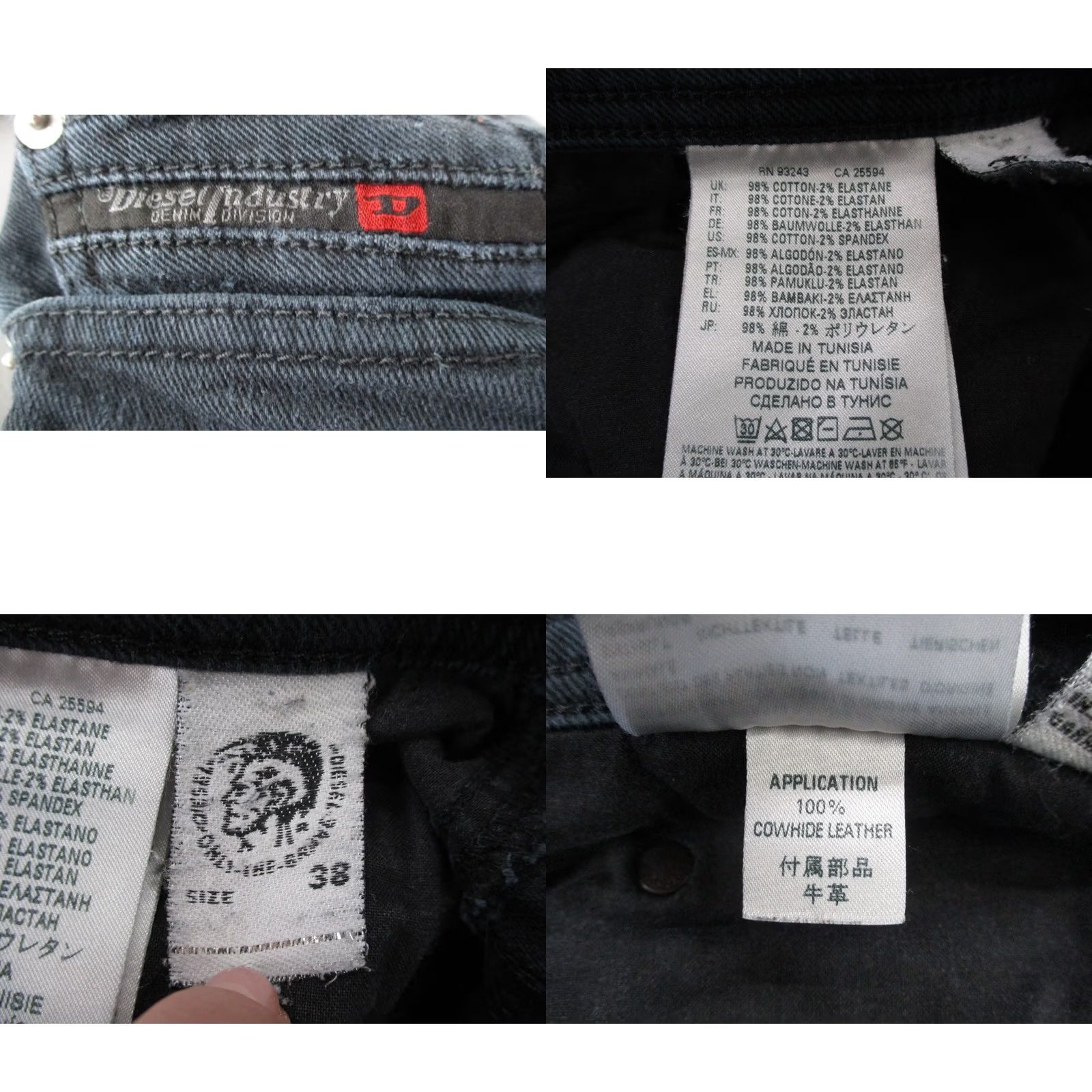 Diesel Diesel Jeans Straight 5-Pocket Regular 38 Black Denim Mens Vintage No 38x30 Grunge Stretch Button Zip Size US 38 / EU 54 - 8 Thumbnail
