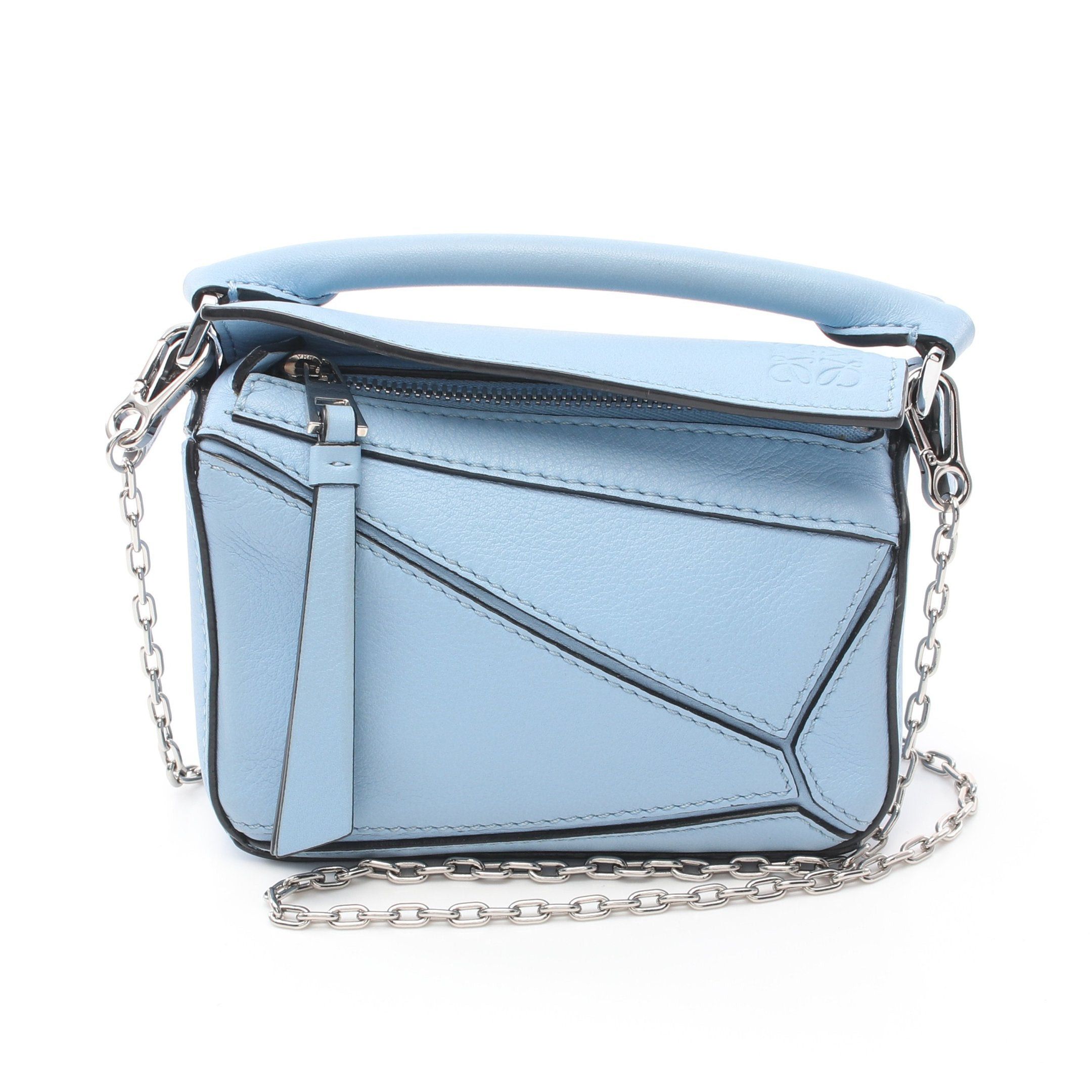 Loewe Loewe Puzzle Bag Nano Handbag Leather Light Blue Grailed