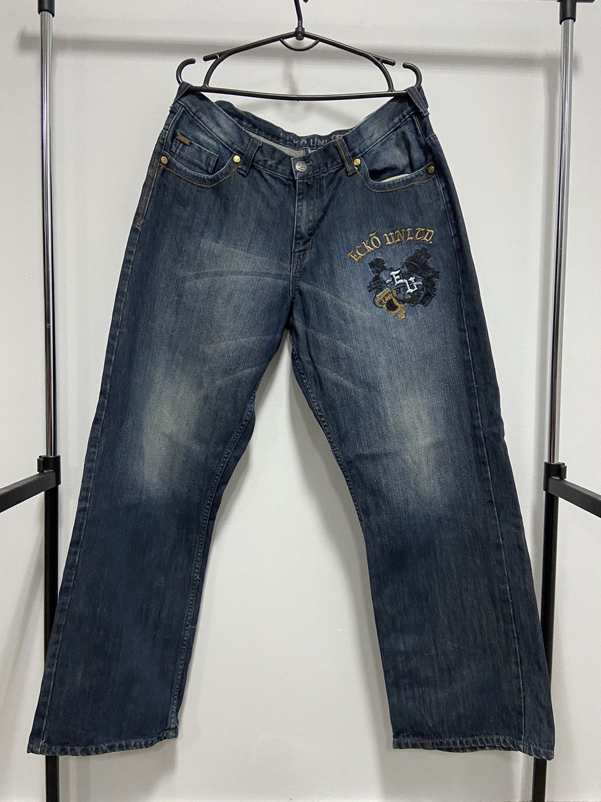 Ecko Unltd. × Vintage Ecko Unltd. Vintage denim pants jeans skate pocket big logo Size US 36 / EU 52 - 3 Thumbnail