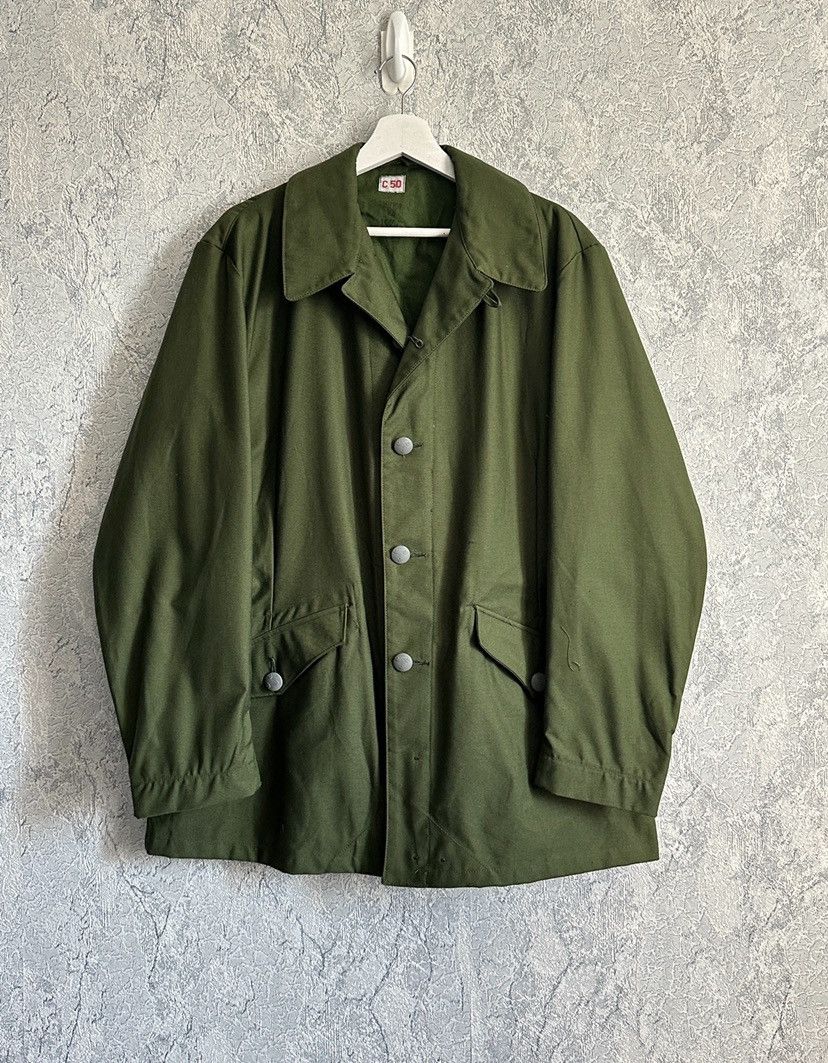 Vintage Vintage 70s m59 Swedish army short coat utility jacket c50 Size US M / EU 48-50 / 2 - 1 Thumbnail