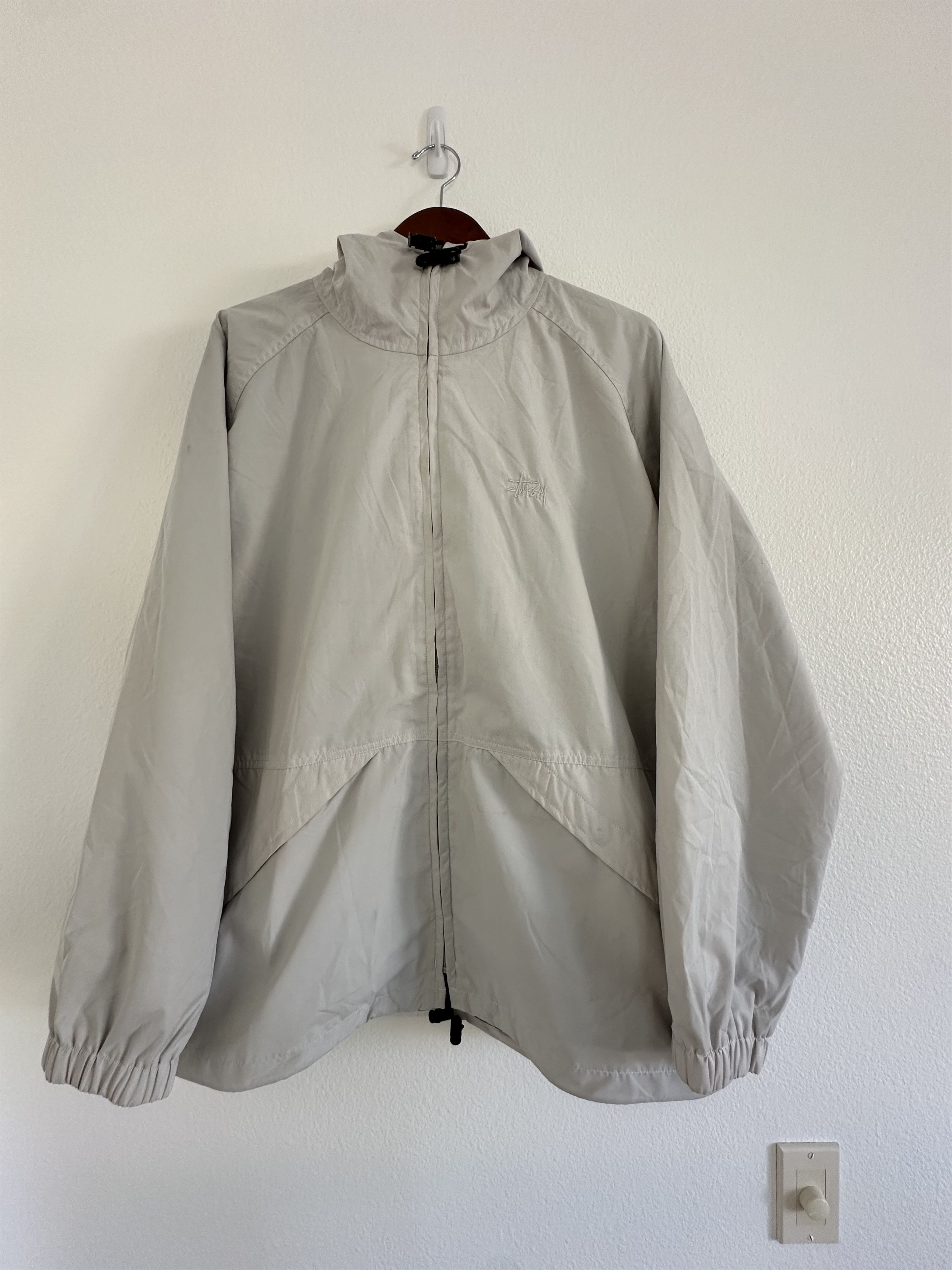 image of Stussy Nylon Shell Jacket Vintage in Off White, Men's (Size XL)