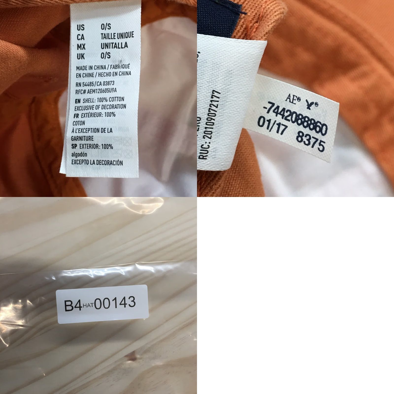 American Eagle Outfitters American Eagle Outfitters Baseball Cap Mens Orange OS Embroidered Low Key Vibes Size ONE SIZE - 9 Thumbnail