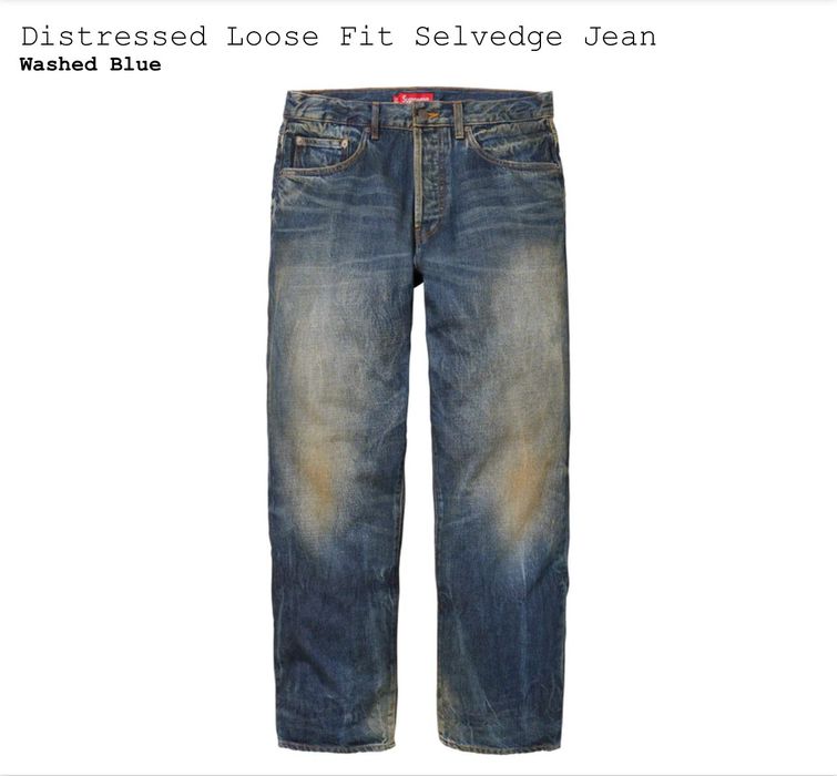 Distressed Loose Fit Selvedge Jean