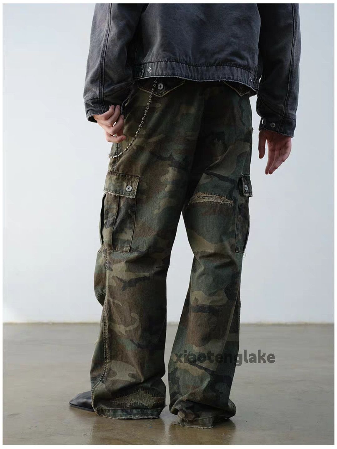 Vintage xz utility military loose baggy wide Leg flared cargo pants Size US 34 / EU 50 - 2 Thumbnail