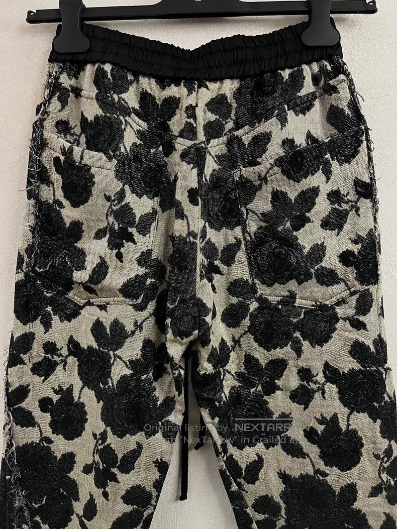 Song For The Mute SONG FOR THE MUTE Rose jacquard edged pants Size US 36 / EU 52 - 4 Thumbnail