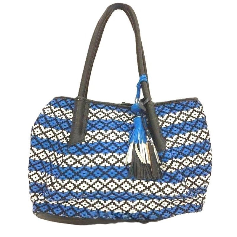 Vince Camuto Vince Camuto Harlo Leather Geometric Woven Travel Tote Bag Size ONE SIZE - 2 Thumbnail