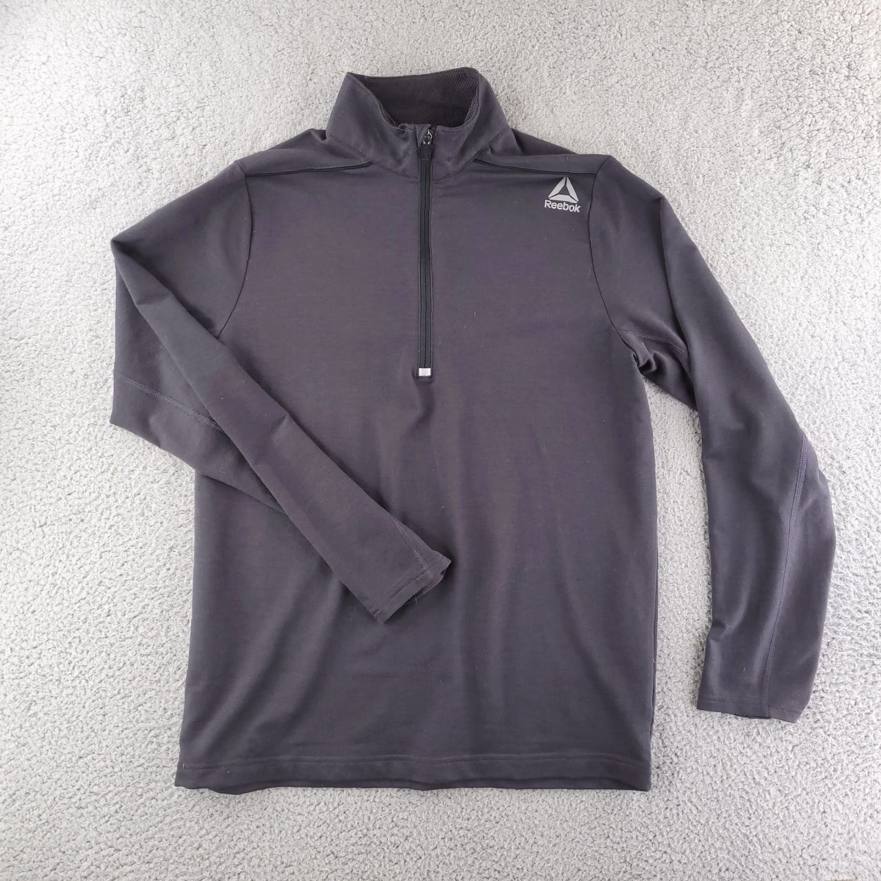 Reebok Reebok Sweater Mens Small Black Quarter Zip Running CrossFit Solid 1/2 Zip Pullover Size US S / EU 44-46 / 1 - 2 Thumbnail