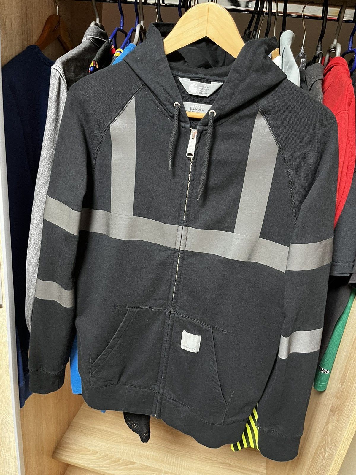 Carhartt × Carhartt Wip × Slam Jam 🔥 Carhartt X Slam Jam Anniversary Reflective Workwear Hoodie Size US S / EU 44-46 / 1 - 7 Thumbnail
