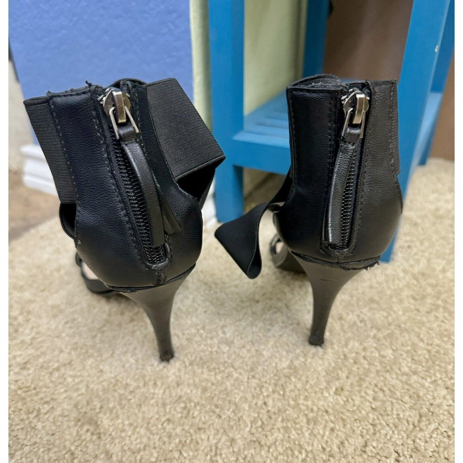 Other Deb Black Strappy Open Toe Heels Sandals - Size 6 Size US 6 / IT 36 - 3 Thumbnail