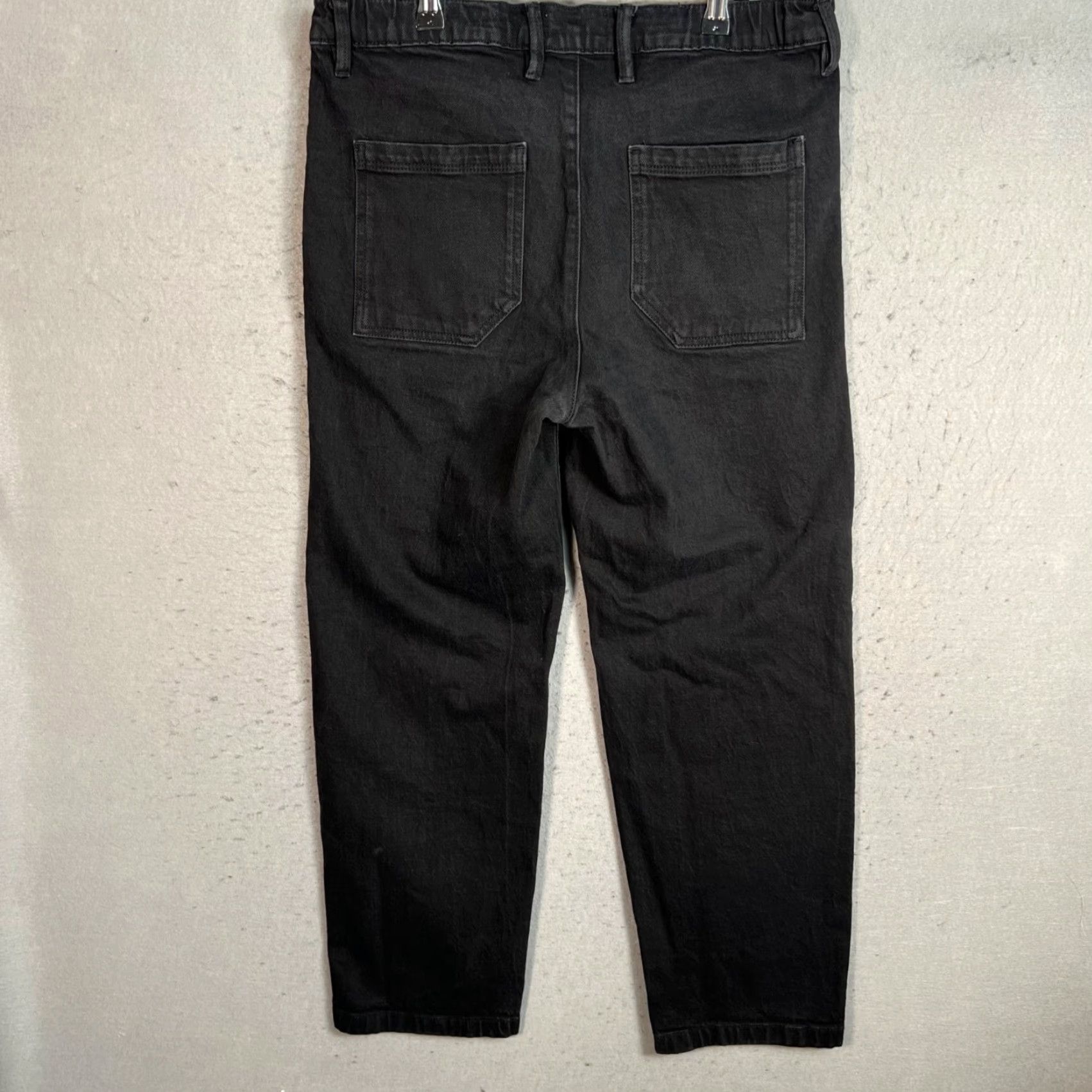 Selected Homme Selected Homme Mens Pants - 32 Black Cotton Blend Tapered Chino Workwear Flat Front Button Pockets Inseam 27" Regular Size Size US 32 / EU 48 - 2 Thumbnail