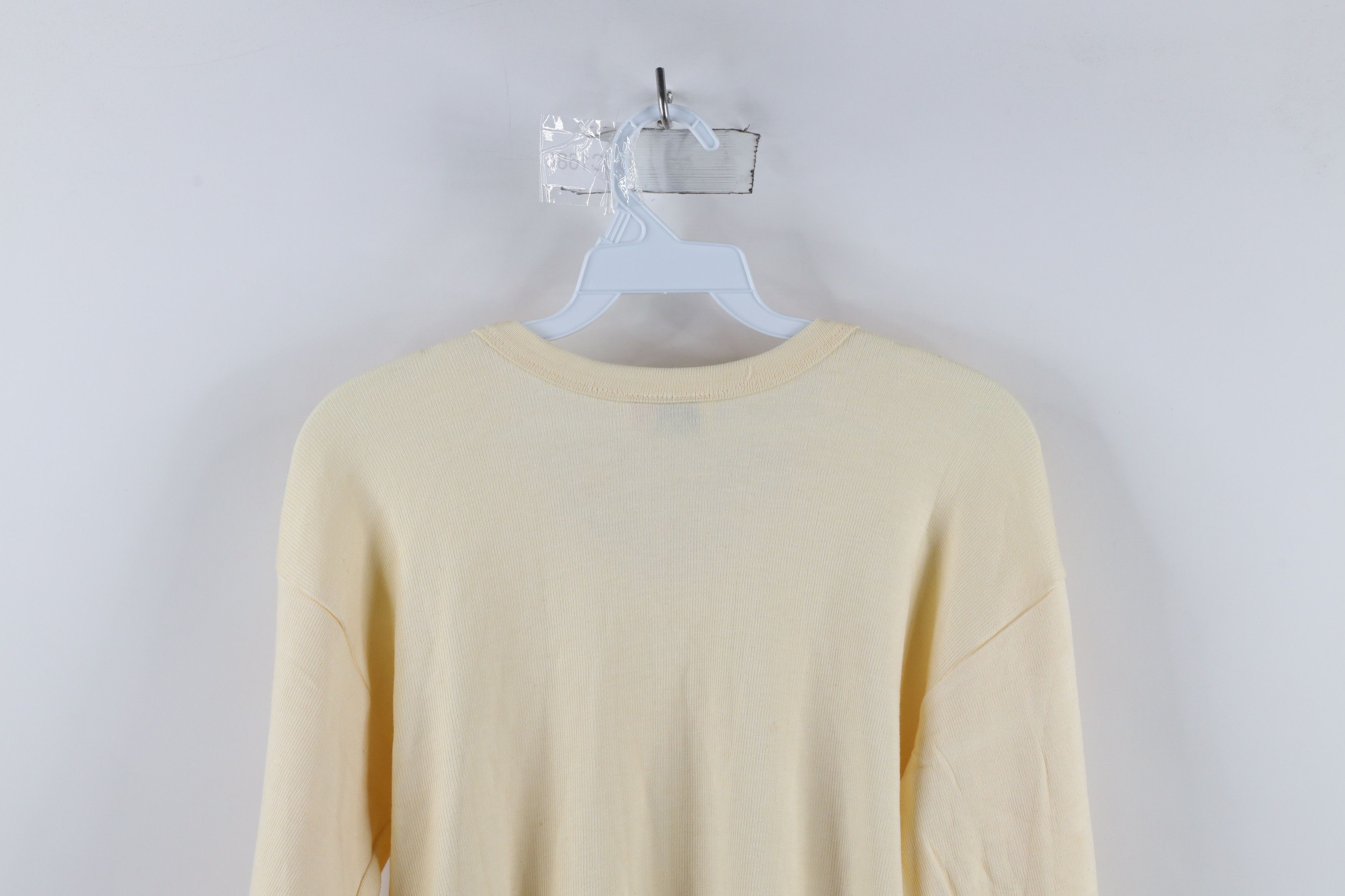 Vintage Vintage 90s Streetwear Ribbed Knit Long Sleeve T-Shirt Cream Size US M / EU 48-50 / 2 - 11 Thumbnail
