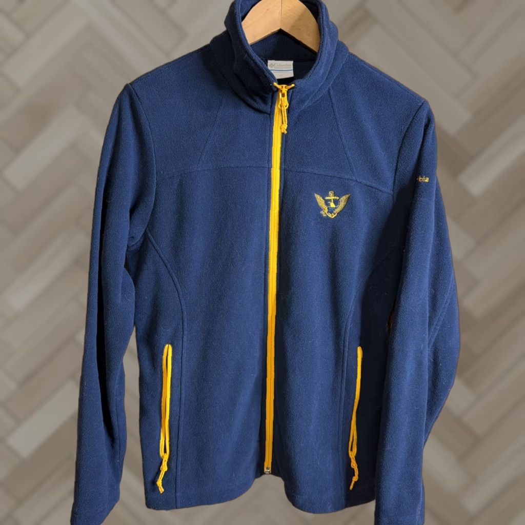 Vintage Columbia Zip Up Fleece Jacket Small US Navy Blue Mens Short Full Zip Fleece Jacket Size US S / EU 44-46 / 1 - 1 Thumbnail