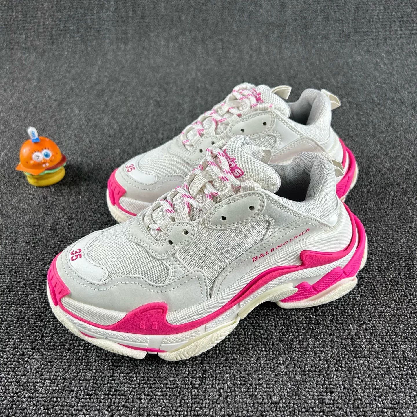 balenciaga triples pink and white sneakers
