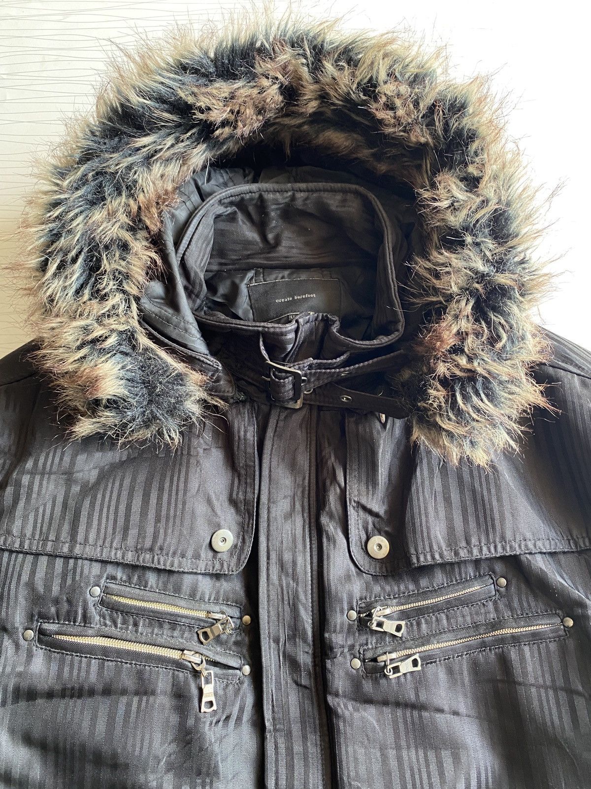 14th Addiction JAPANESE BRAND BAREFOOT FUR JACKET MULTI ZIPPER GHOTIC PUNK Size US L / EU 52-54 / 3 - 6 Thumbnail