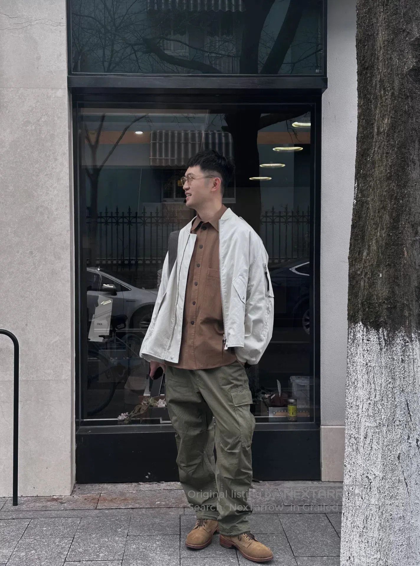 Japanese Brand Ryo Takashima Beige Flight Jacket. Size US M / EU 48-50 / 2 - 7 Thumbnail