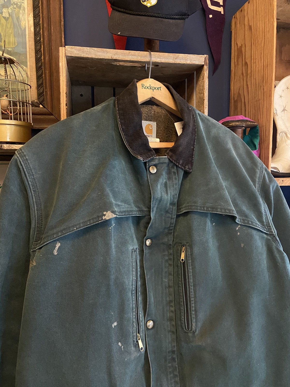 Carhartt × Vintage Vintage 90s Carhartt Blanket Lined Chore Coat Made in USA Size US L / EU 52-54 / 3 - 1 Thumbnail