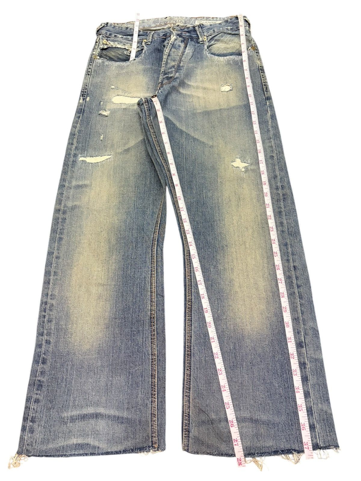 Blue Blood Vintage Blue Blood Mud Wash Distressed Flare Jeans Size US 29 - 7 Thumbnail