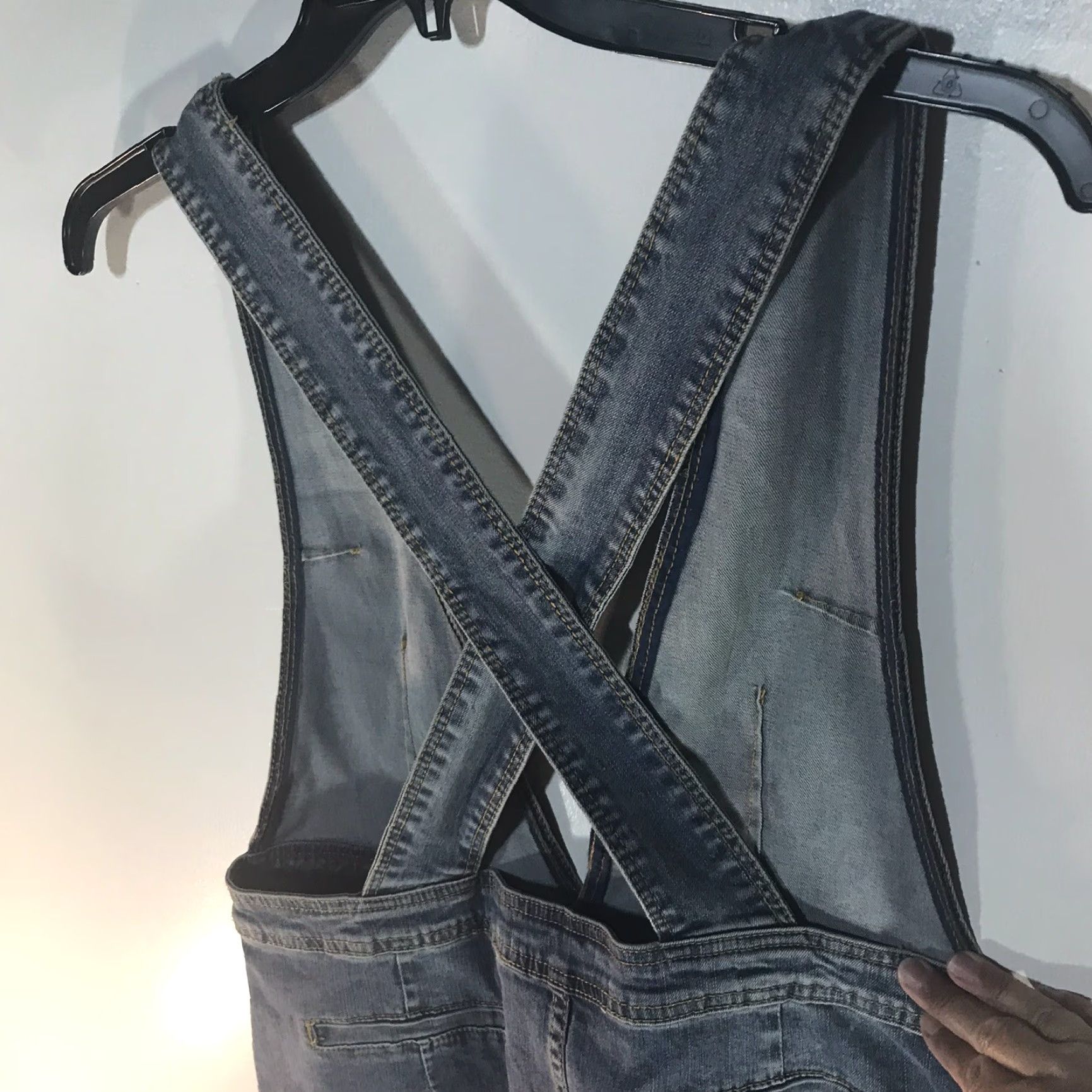 Vintage Newbury Kustom Denim Overall Dress Womens Size L Blue Sleeveless V-Neck Casual 90s Classic Bohemian Size 36" / US 14 / IT 50 - 4 Thumbnail