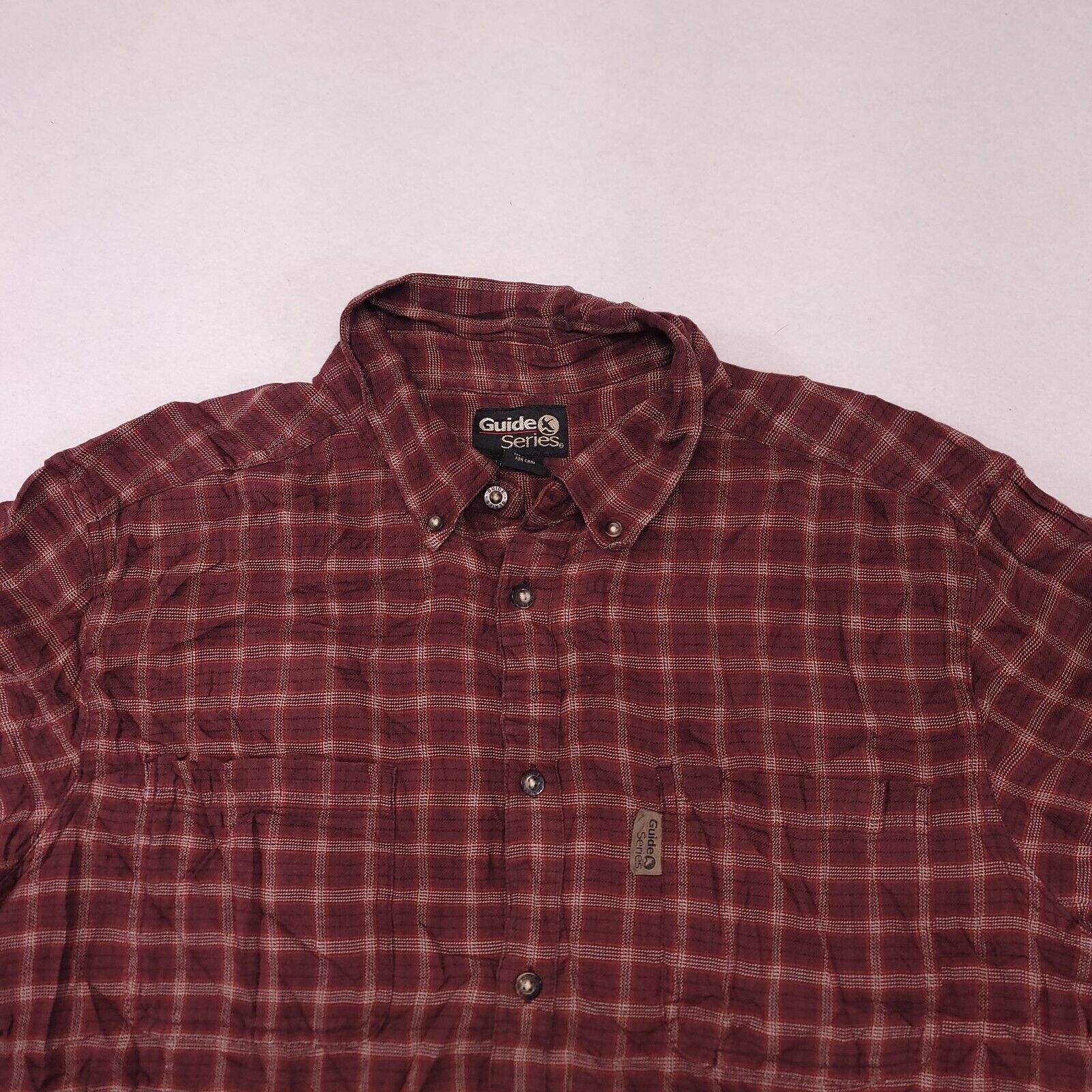 Guide Series Guide Series Windowpane Flannel Shirt Mens Size Large L Red Size US L / EU 52-54 / 3 - 1 Thumbnail