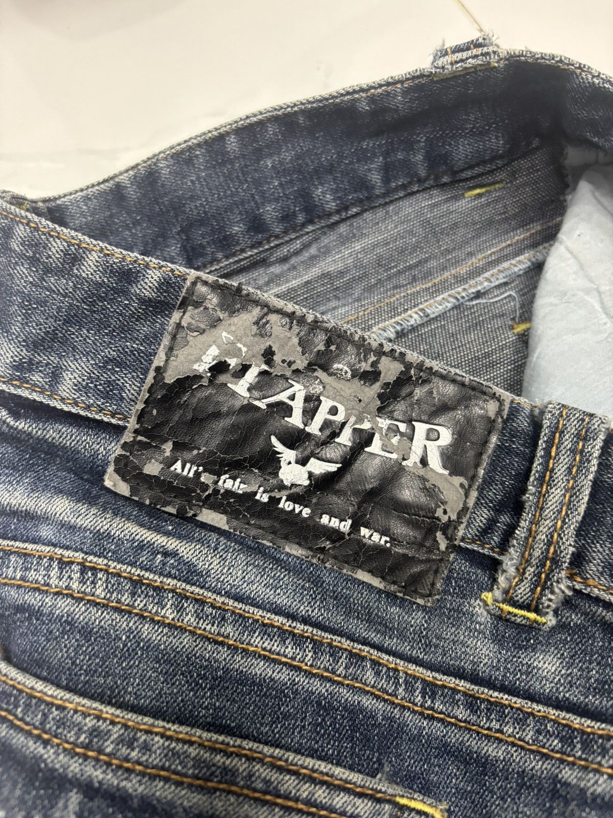 Hysteric Glamour × If Six Was Nine × Tornado Mart FLARE💥VTG FLAPPER WHISKER FLARED DENIM JEANS DIOR STYLE Size US 31 - 11 Thumbnail