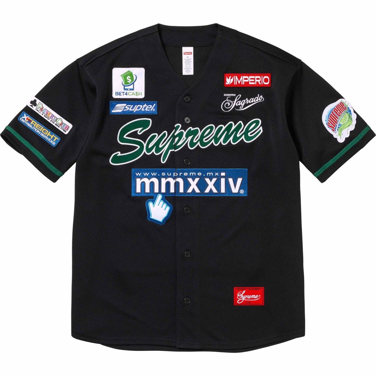 image of Supreme Chosen One Baseball Jersey in Black, Men's (Size 2XL)