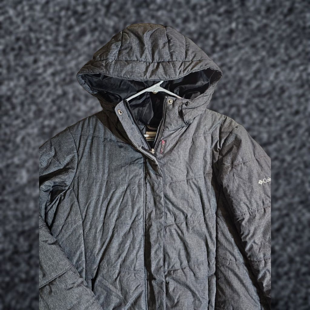 Vintage Columbia Classic Dark Grey Winter Quilted Puffer Jacket Hooded Women's XL Size XL / US 12-14 / IT 48-50 - 1 Thumbnail