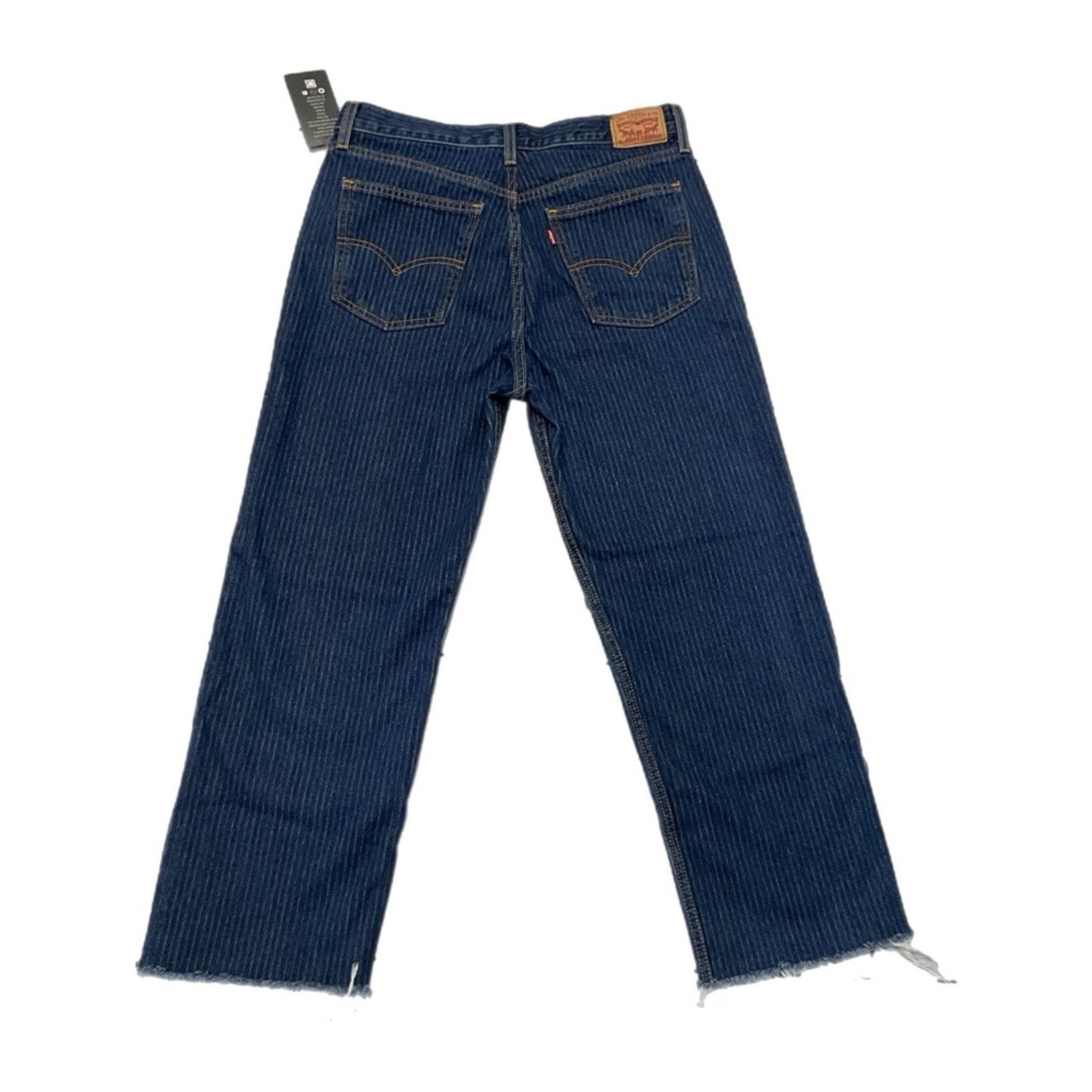 Levi's Levi’s Low Pro Women’s Pin Stripe Frayed Hem Jeans Size 30" / US 8 / IT 44 - 2 Thumbnail