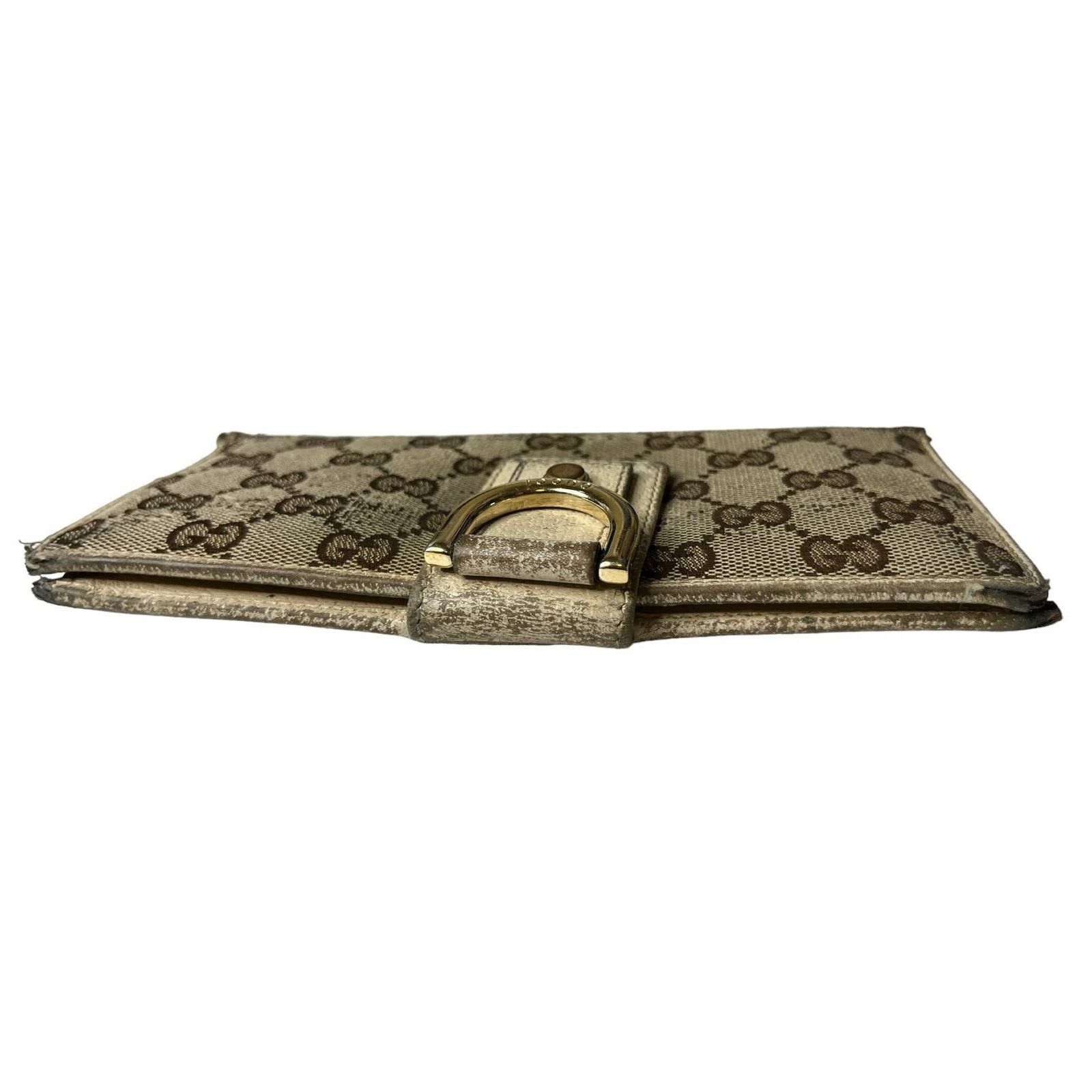 Gucci Gucci D Ring GG Canvas leather Continental Wallet Cream Size ONE SIZE - 9 Thumbnail