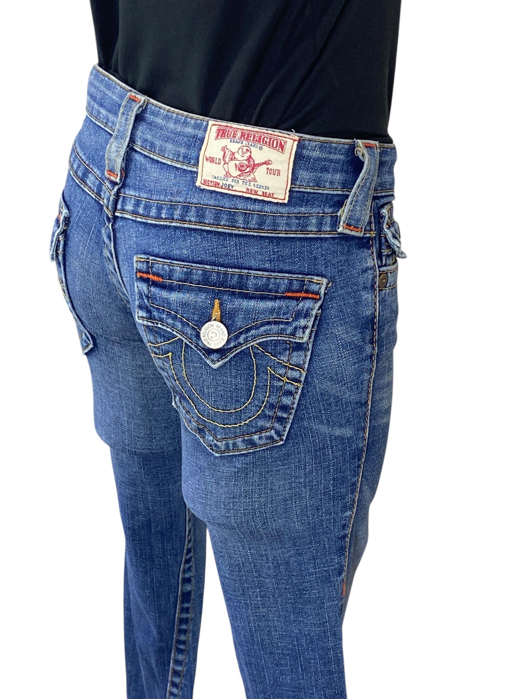 True Religion True Religion Twisted Seam Flare Bootcut Denim Jeans Size 24" / US 00 / IT 34 - 8 Thumbnail
