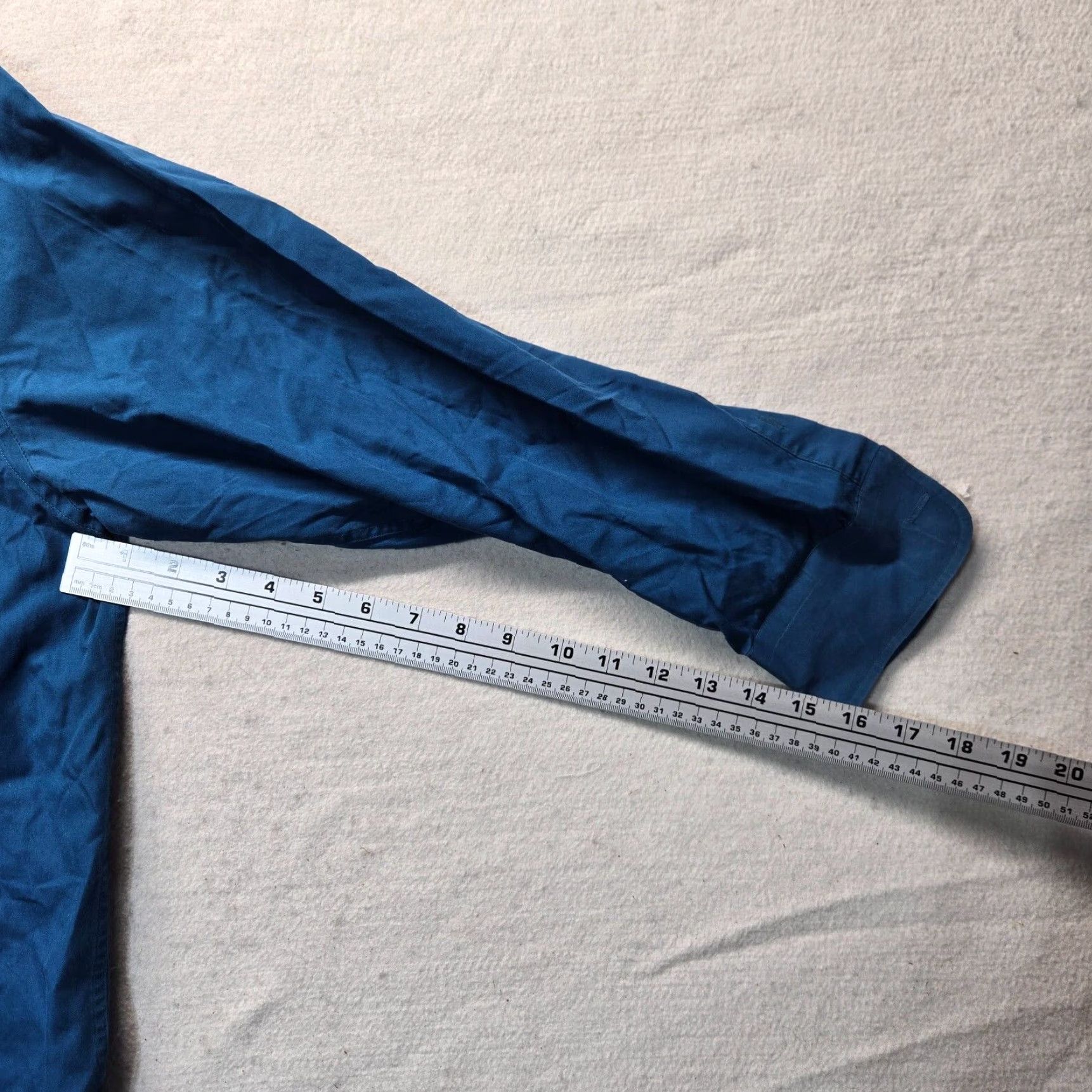 Vintage Meeting Street Dress Shirt Adult Size 16.5 Blue Cotton Blend Button-Down Regular Fit Long Sleeve 2-Pocket Mens Size 42R - 5 Thumbnail