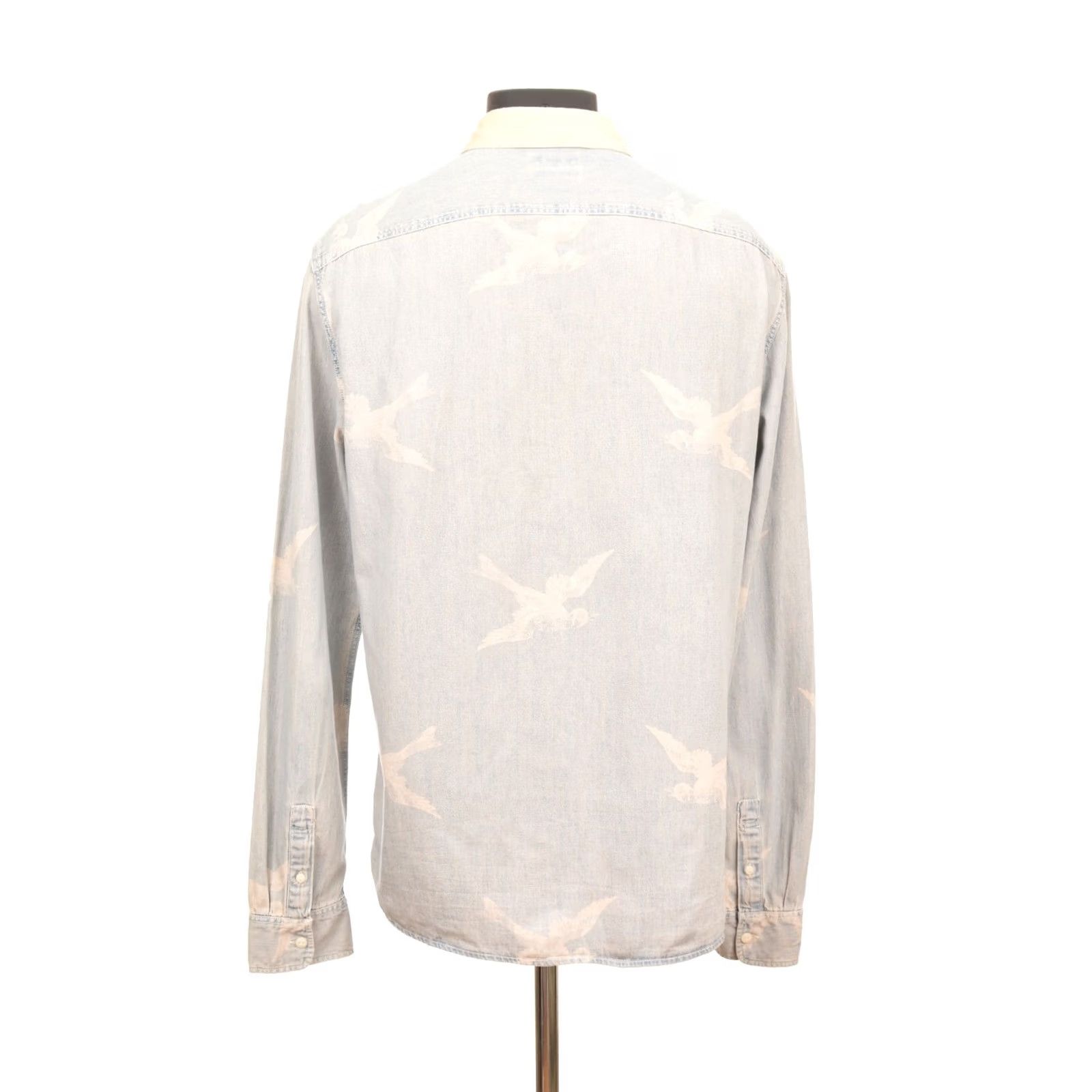Allsaints DDP Allsaints Flight LS Shirt Denim Corduroy Collar Size M Blue Men Long Sleeve Button-Up Shirt Size US M / EU 48-50 / 2 - 4 Thumbnail