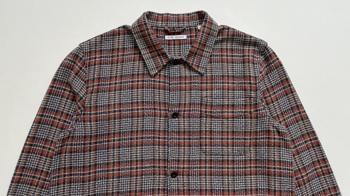 Our Legacy Crepe Tweed Check Flannel Box Shirt Size US M / EU 48-50 / 2 - 3 Thumbnail