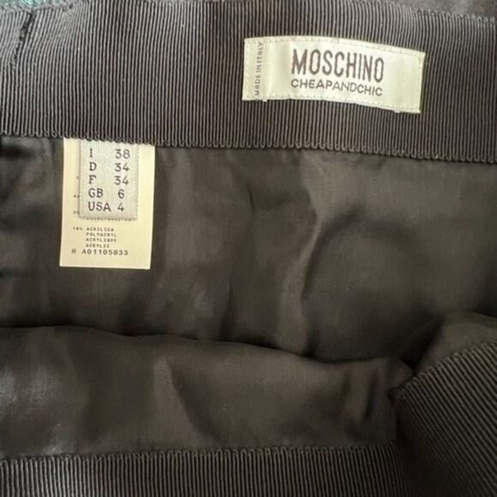 Moschino MOSCHINO CHEAP AND CHIC Dark Green Skirt, Small/US4/IT38 Size 27" / US 4 / IT 40 - 5 Thumbnail