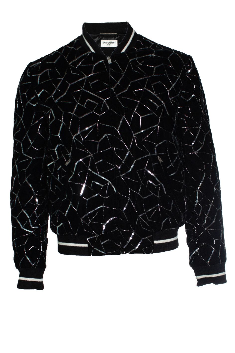 Saint Laurent Paris Saint Laurent, Teddy tangle silver bomber jacket 2019 Size US M / EU 48-50 / 2 - 1 Thumbnail