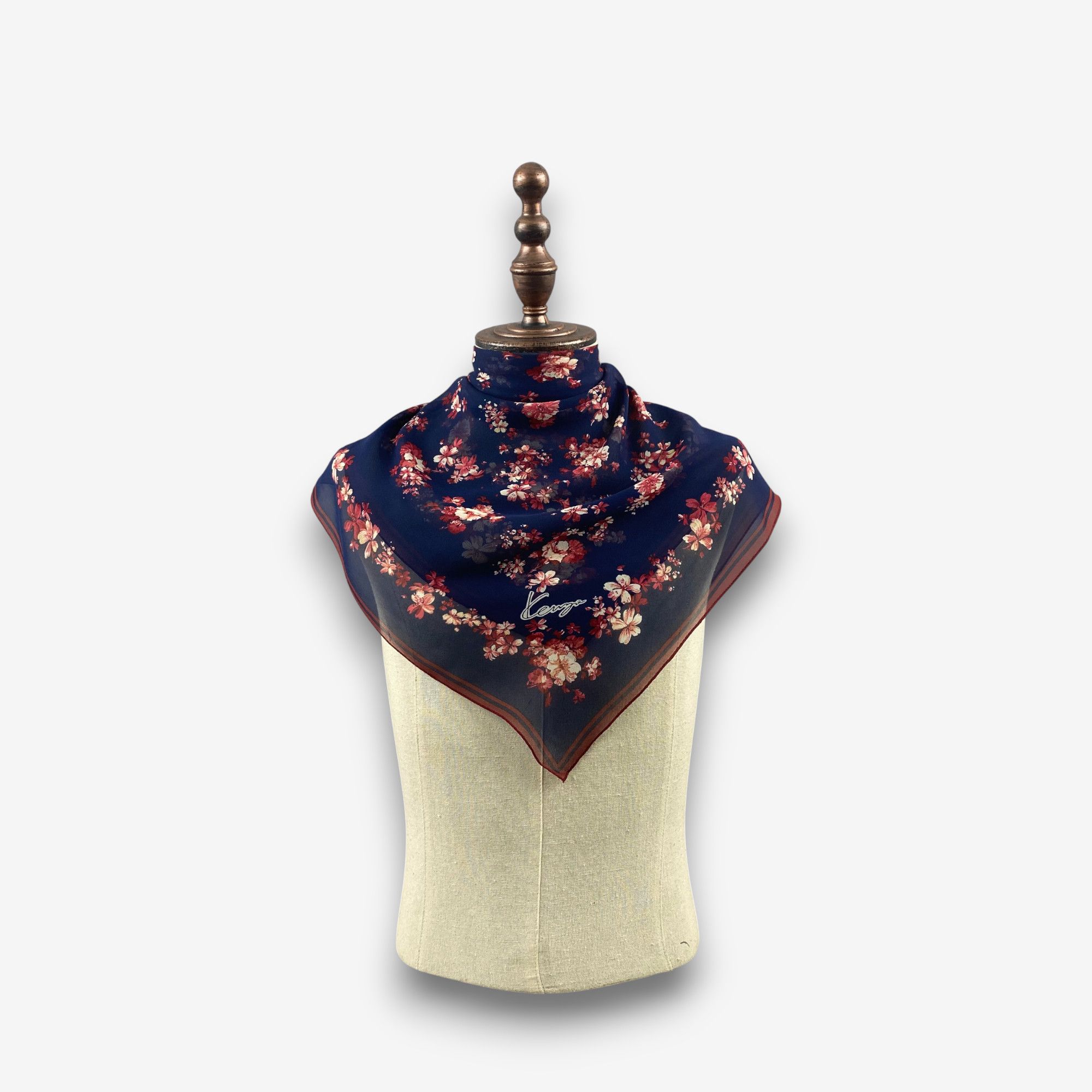 Kenzo Vintage Kenzo SILK Scarf Twill Floral Bloom Wraps Scarves Size ONE SIZE - 1 Thumbnail