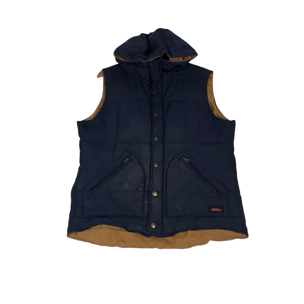 Japanese Brand × Vintage 📌Vintage Vest Puffer Jacket Sleeveless Dickies Biker Style Size US L / EU 52-54 / 3 - 3 Thumbnail