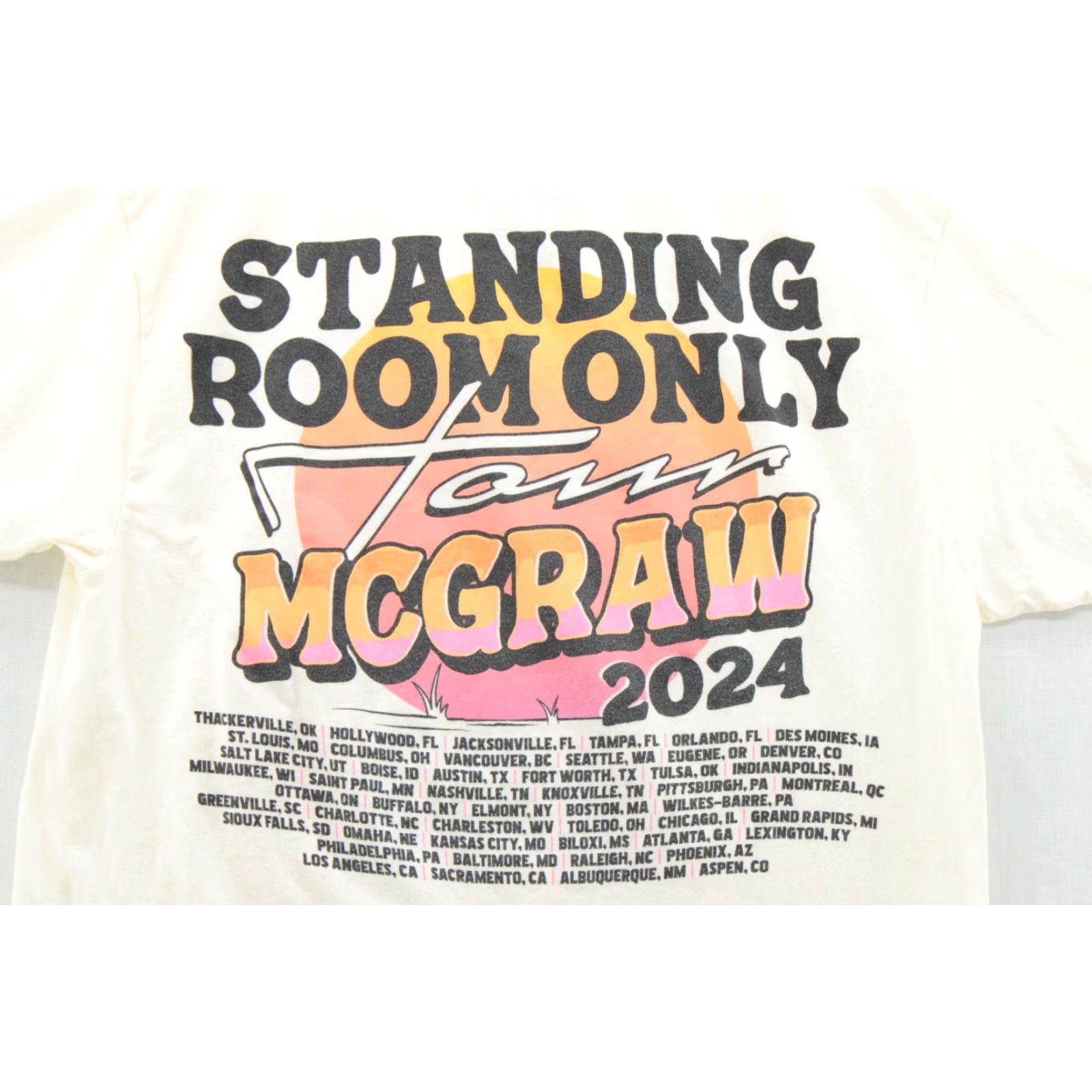 Vintage Tim Mcgraw Concert t Shirt Standing Room Only Tour 2024 Country Music Cream SZ L Size US L / EU 52-54 / 3 - 4 Thumbnail