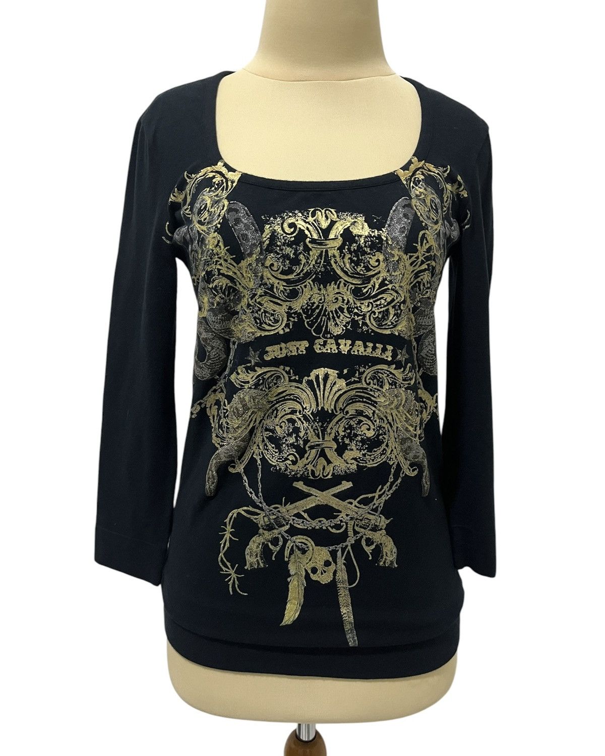 Just Cavalli FW 2011/12 by Roberto Cavalli Glamorous Goth Long Sleeve Size S / US 4 / IT 40 - 8 Thumbnail