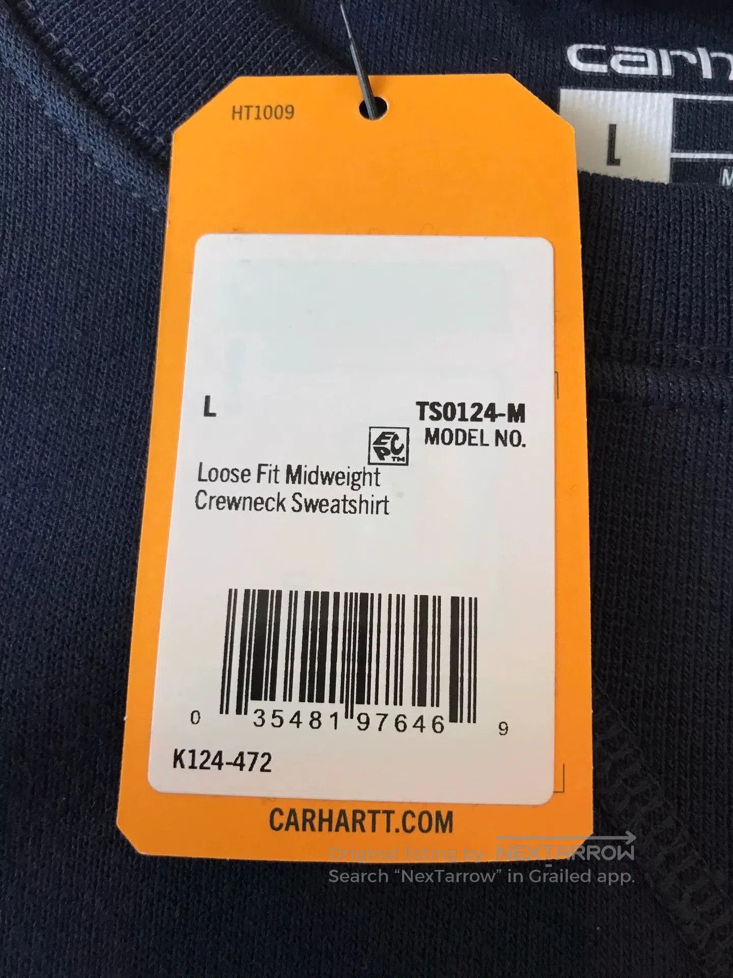Carhartt Carhartt K124 472 Crewneck Sweatshirt. Size US L / EU 52-54 / 3 - 7 Thumbnail