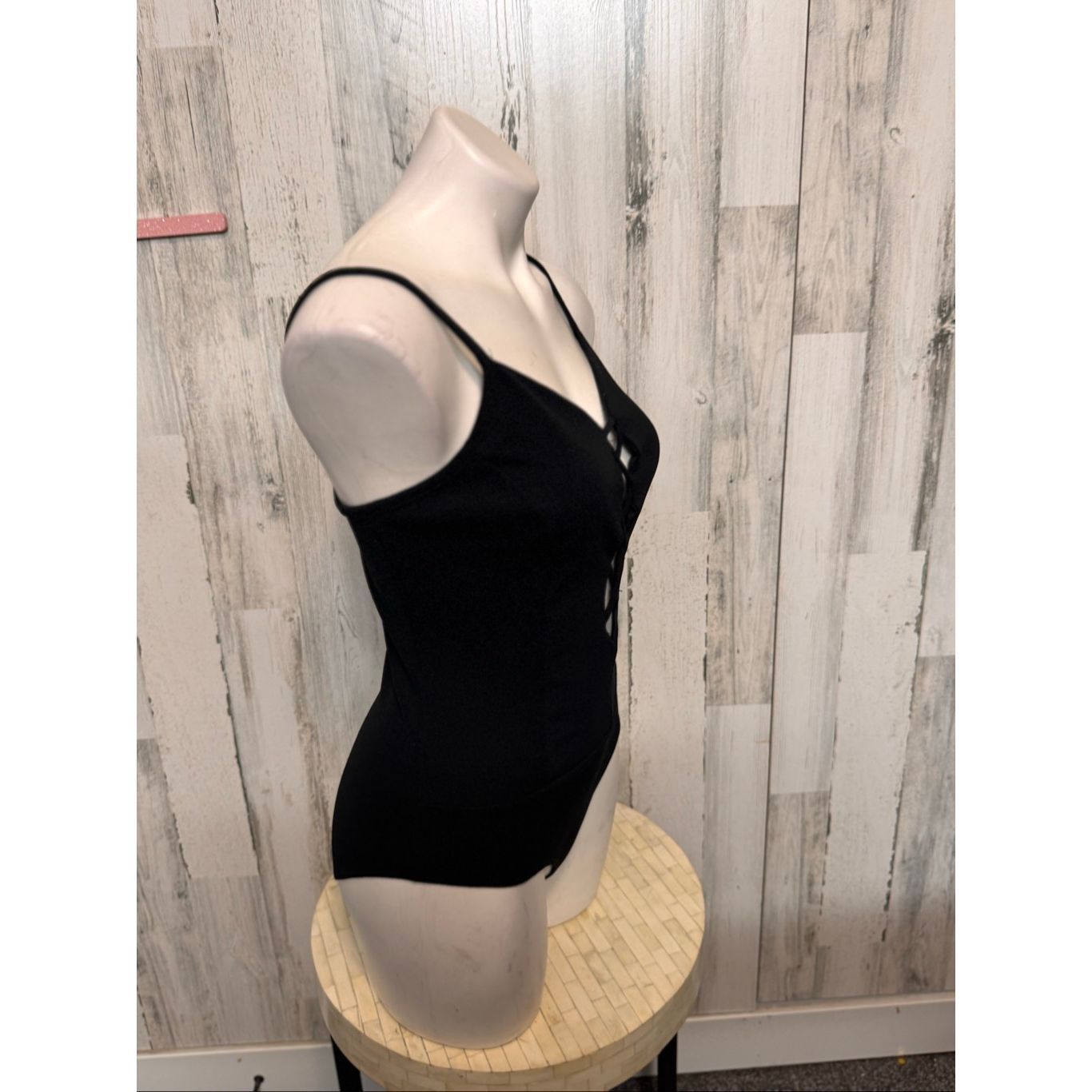 Other KRUSH Black Lace-Up Front Bodysuit Women’s Medium Spaghetti Size L / US 10 / IT 46 - 5 Thumbnail