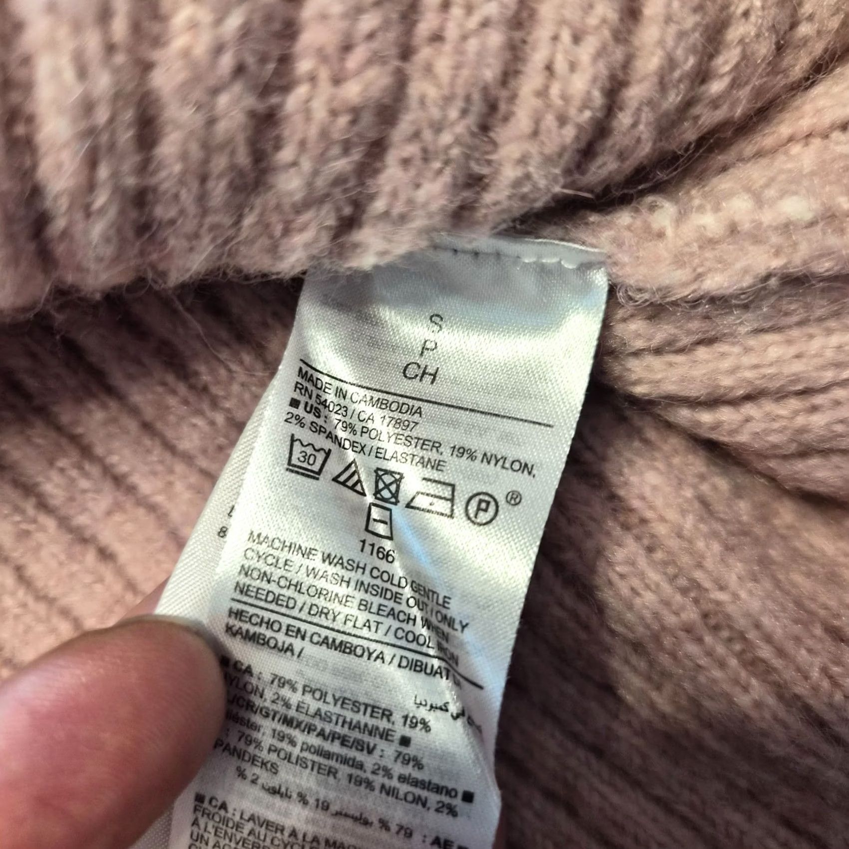 Old Navy Old Navy Womens Sweater Cropped GO-Recycled Pink Size Small Ribbed Pullover Turtleneck Long Sleeve Knit Size S / US 4 / IT 40 - 4 Thumbnail