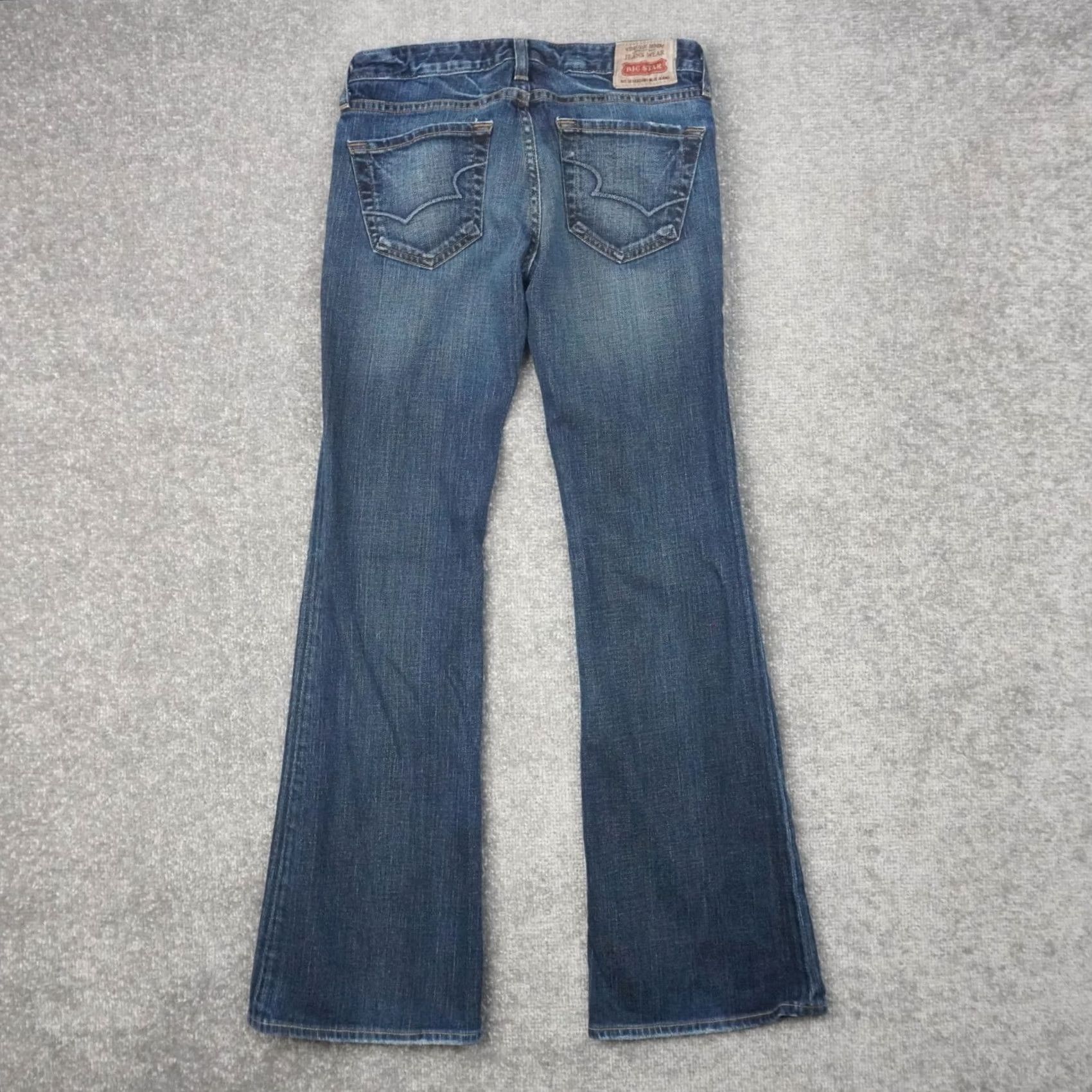 Denime Y2K Big Star Low Rise Bootcut Jeans Womens 29x31 Dark Wash Blue Denim Size 29" - 2 Thumbnail