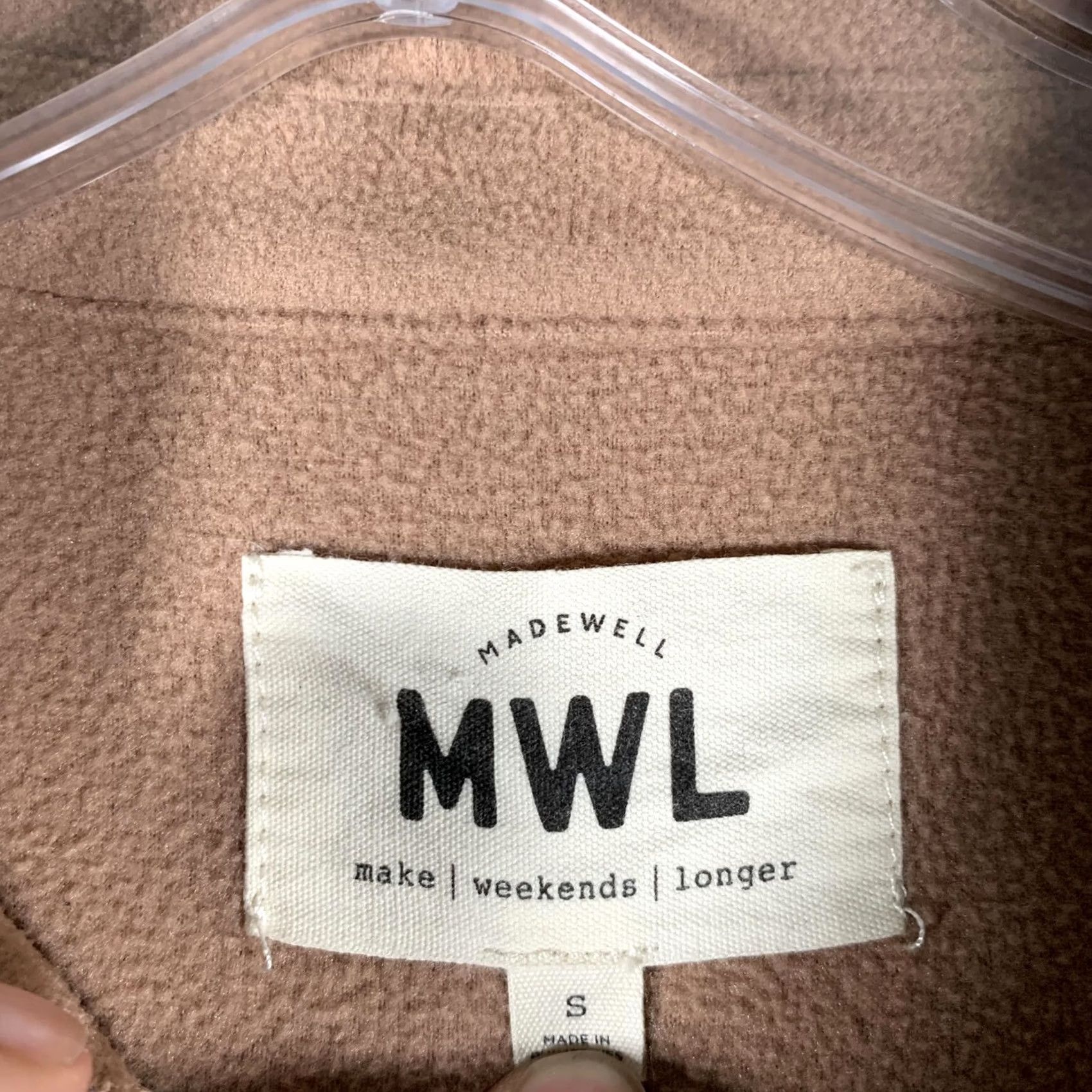 Madewell Madewell MWL Shirt Womens Small Beige Fleece Tunic Button Front Long Sleeve Size S / US 4 / IT 40 - 4 Thumbnail